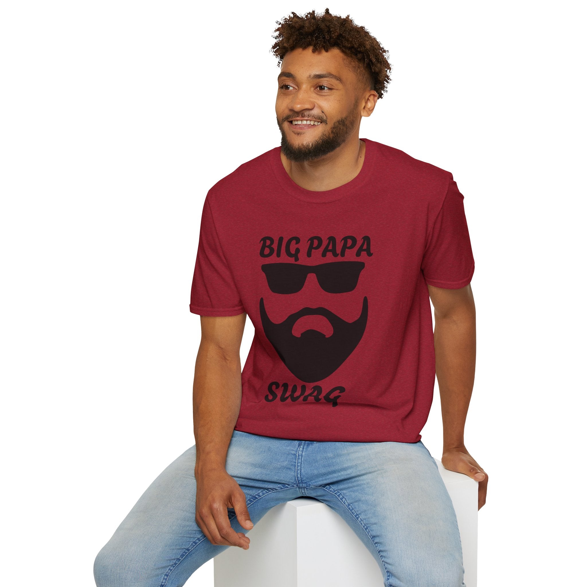 T-Shirt BIG PAPA SWAG - Unisex Softstyle Tee for Fathers Day and Family Celebrations