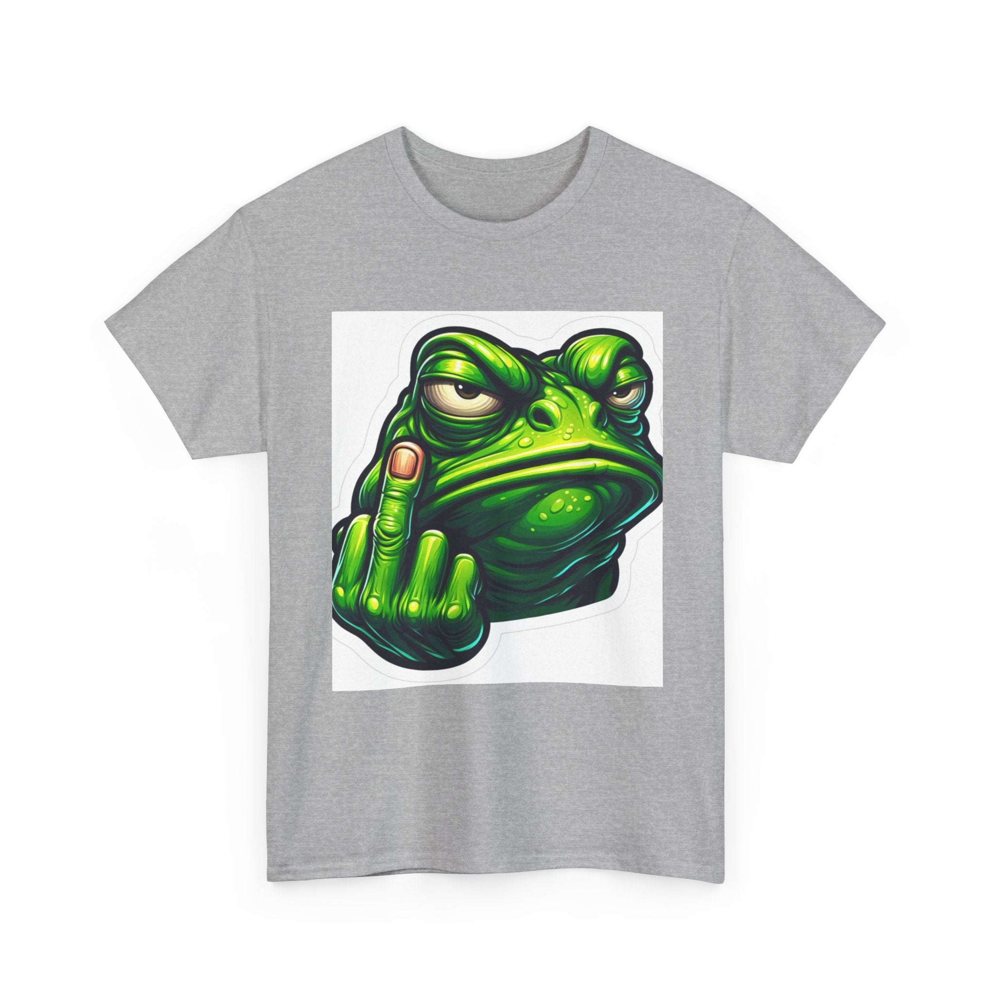 Sassy Frog Tee, Unisex Heavy Cotton Tee, Funny Gift for Friends, Casual Wear, Humor T-Shirt, Joke Apparel, Green Frog Design