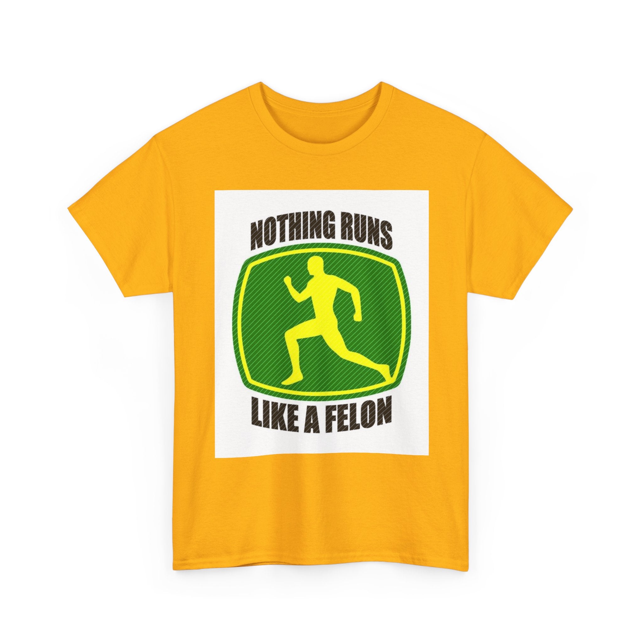 Funny Unisex Heavy Cotton Tee - Nothing Runs Like a Felon, Gift for Runners, Humor Shirt for Exercise Lovers, Perfect for Birthdays, [...]