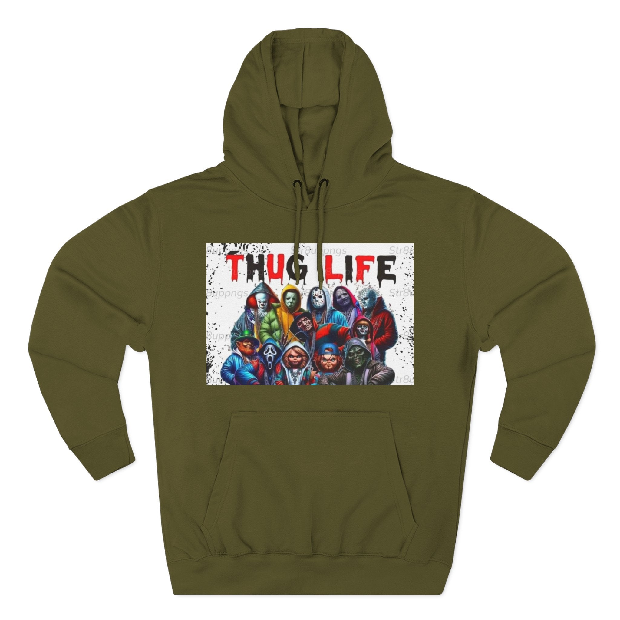 Thug Life Three-Panel Fleece Hoodie - Cool Graphic Sweatshirt for Casual Wear, Perfect for Gifts, Street Style, and Relaxed Vibes