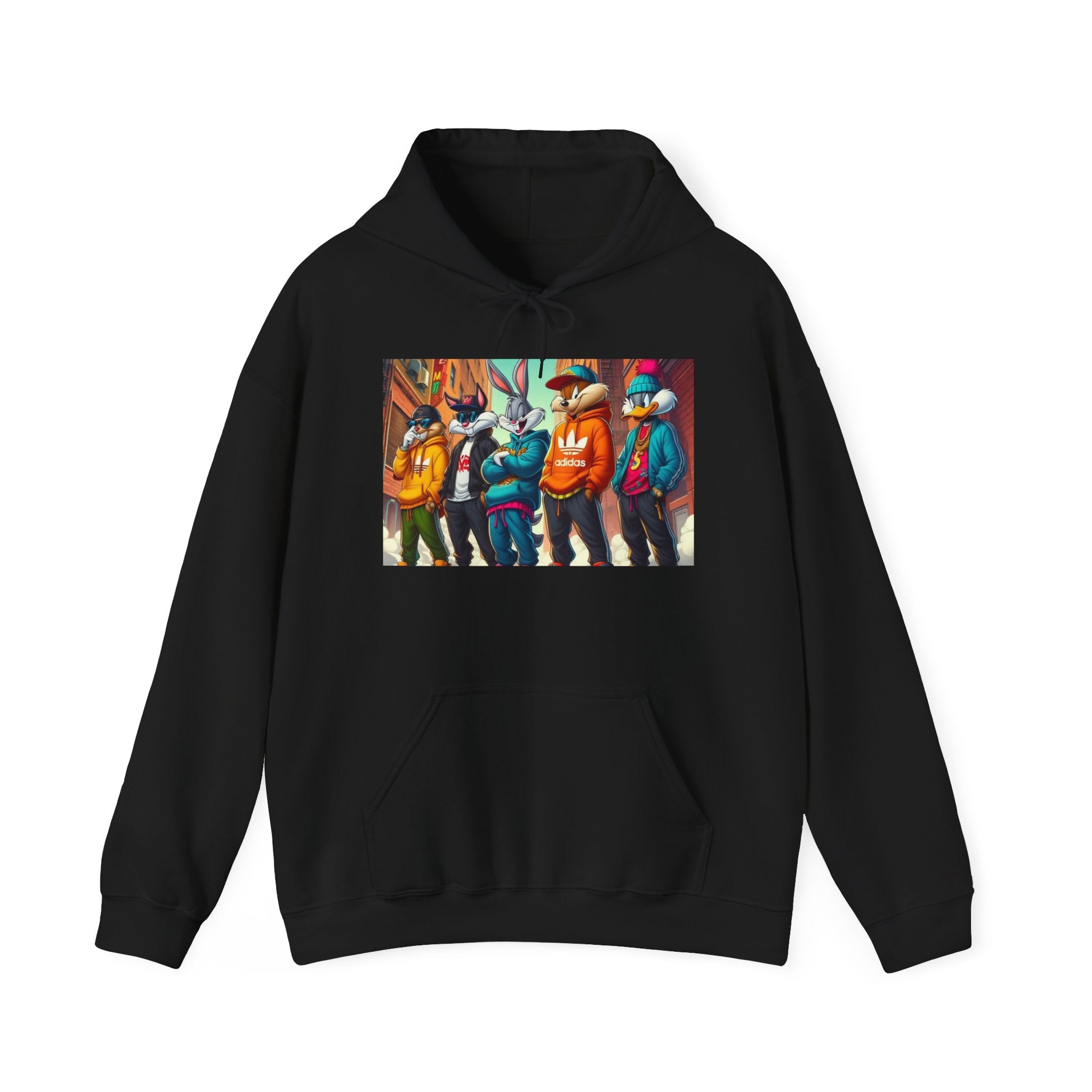 Streetwear Duck Squad Hoodie — Colorful Urban Cartoon Graphic