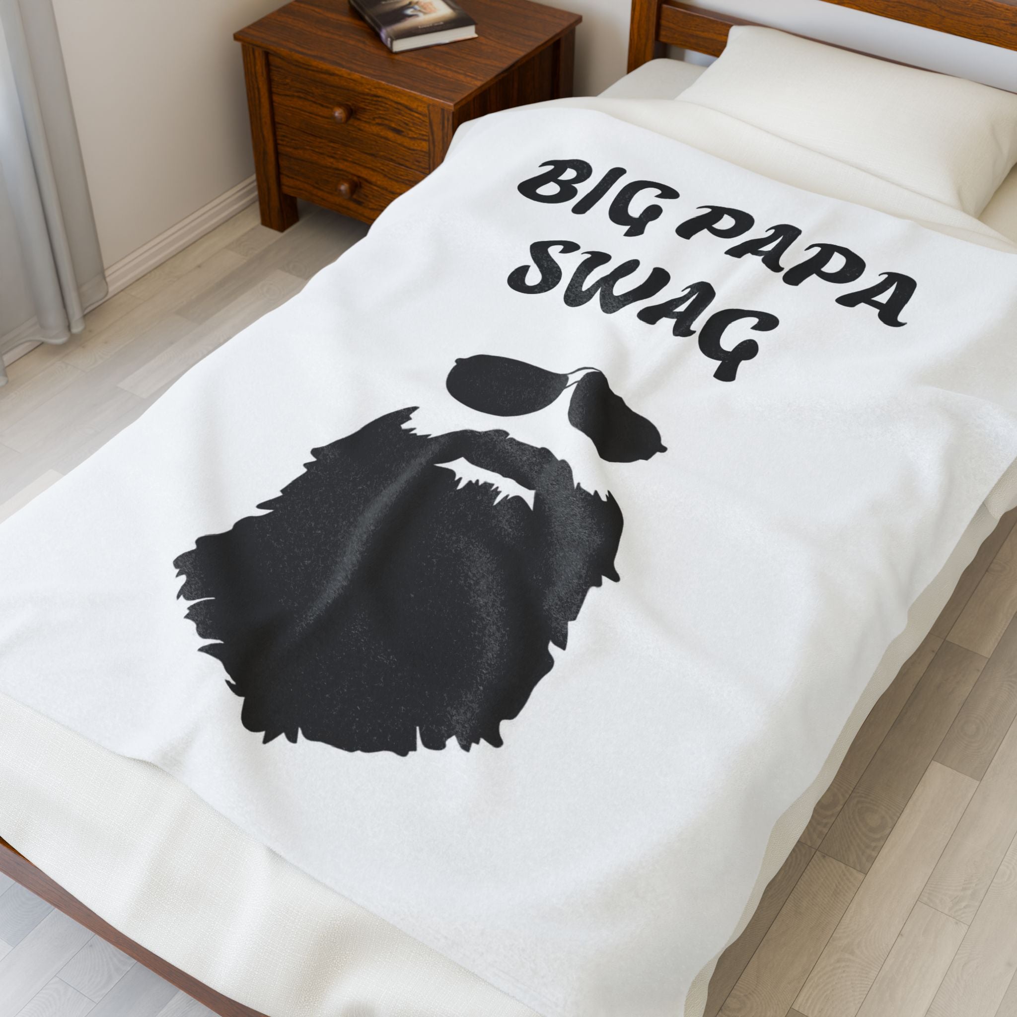 Big Papa Swag Velveteen Plush Blanket | Cozy Gift for Dads, Unique Home Decor, Father's Day, Birthday, Warm Throw