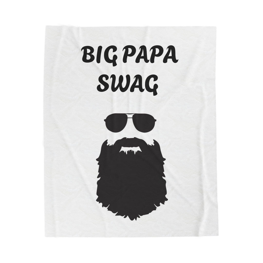 Big Papa Swag Velveteen Plush Blanket | Cozy Gift for Dads, Unique Home Decor, Father's Day, Birthday, Warm Throw