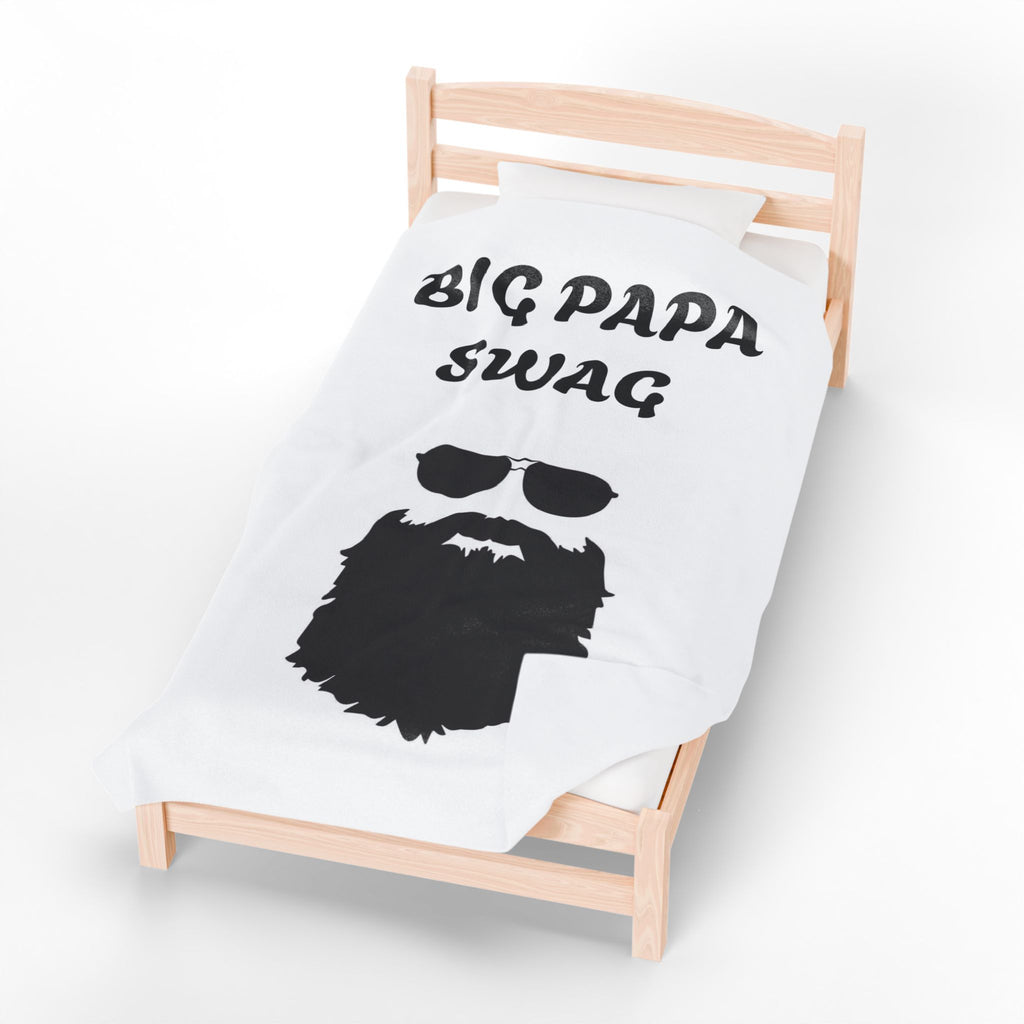 Big Papa Swag Velveteen Plush Blanket | Cozy Gift for Dads, Unique Home Decor, Father's Day, Birthday, Warm Throw