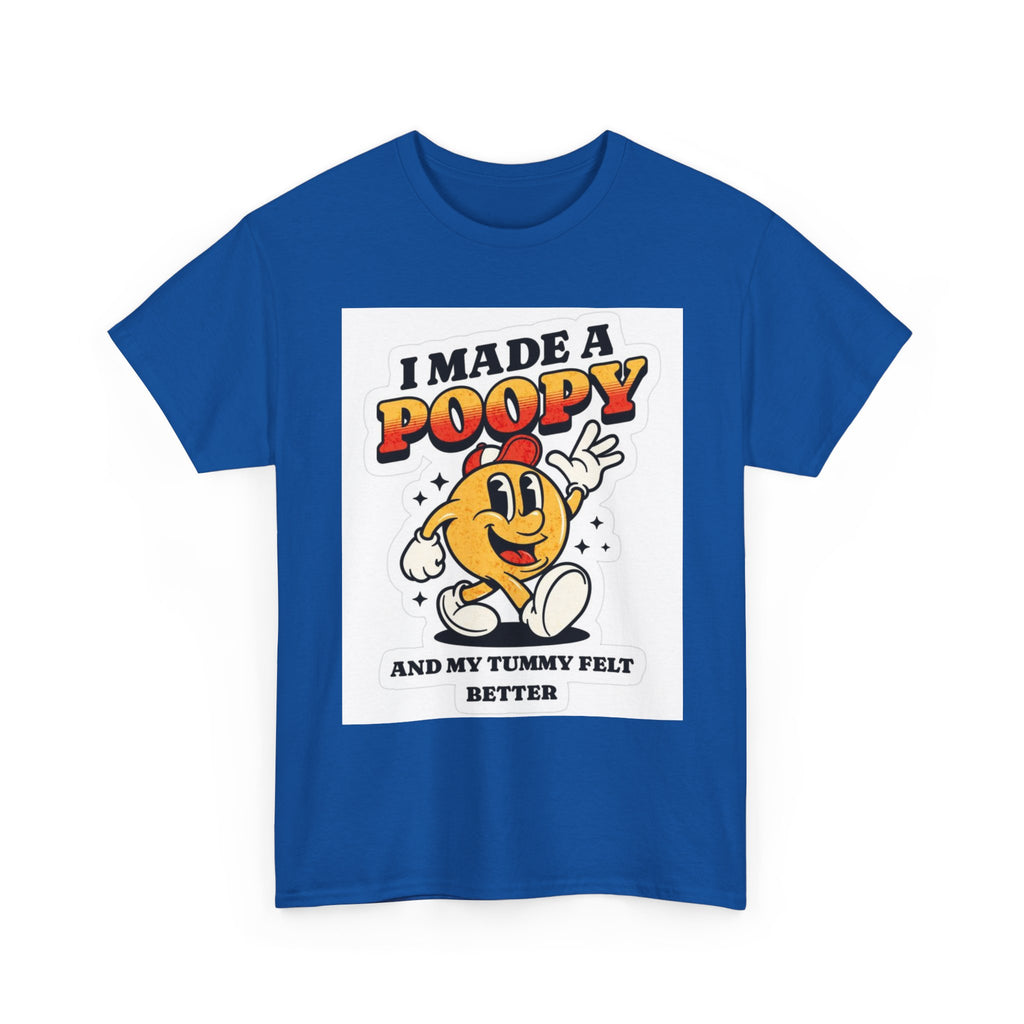 Funny Kids Unisex Cotton Tee - "I Made a Poopy" - Gift for Toddlers, Birthday, Humor, Parenting, Family Fun