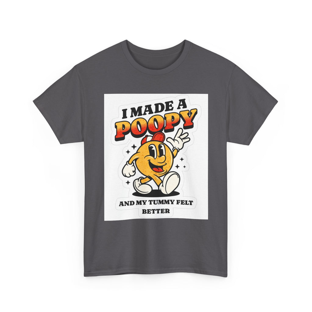 Funny Kids Unisex Cotton Tee - "I Made a Poopy" - Gift for Toddlers, Birthday, Humor, Parenting, Family Fun