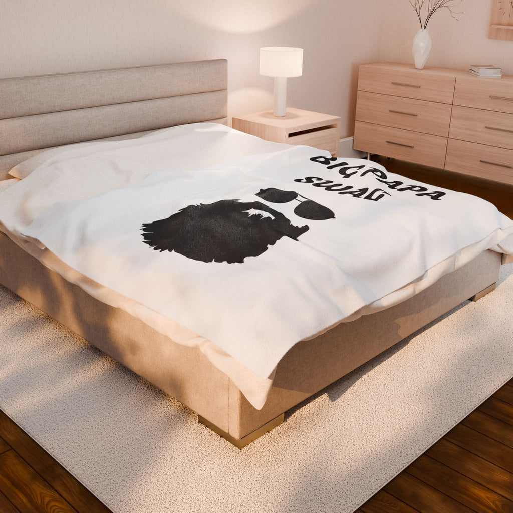 Big Papa Swag Velveteen Plush Blanket | Cozy Gift for Dads, Unique Home Decor, Father's Day, Birthday, Warm Throw