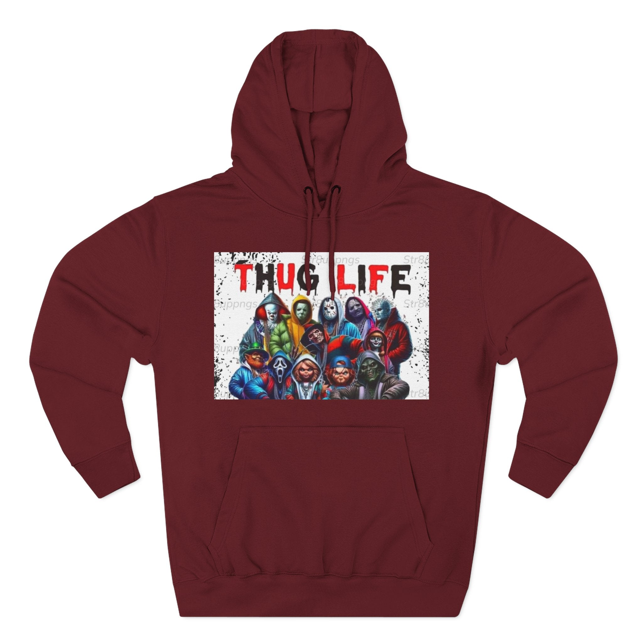 Thug Life Three-Panel Fleece Hoodie - Cool Graphic Sweatshirt for Casual Wear, Perfect for Gifts, Street Style, and Relaxed Vibes