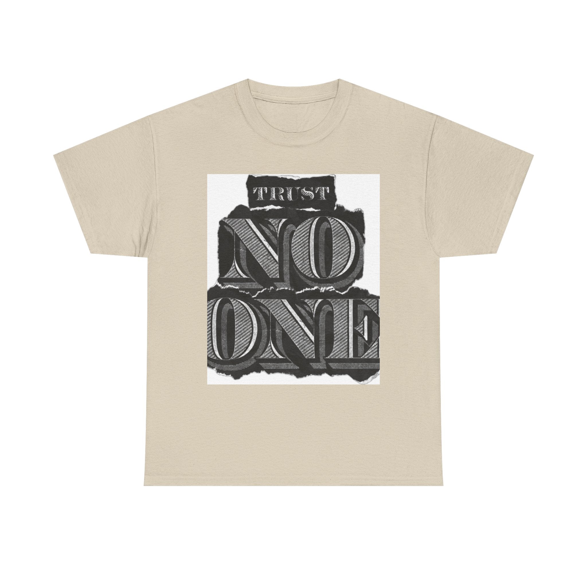Unisex Heavy Cotton Tee - 'Trust No One' Graphic Tee, Casual Wear, Gift for Friends, Streetwear, Cool Summer Shirt