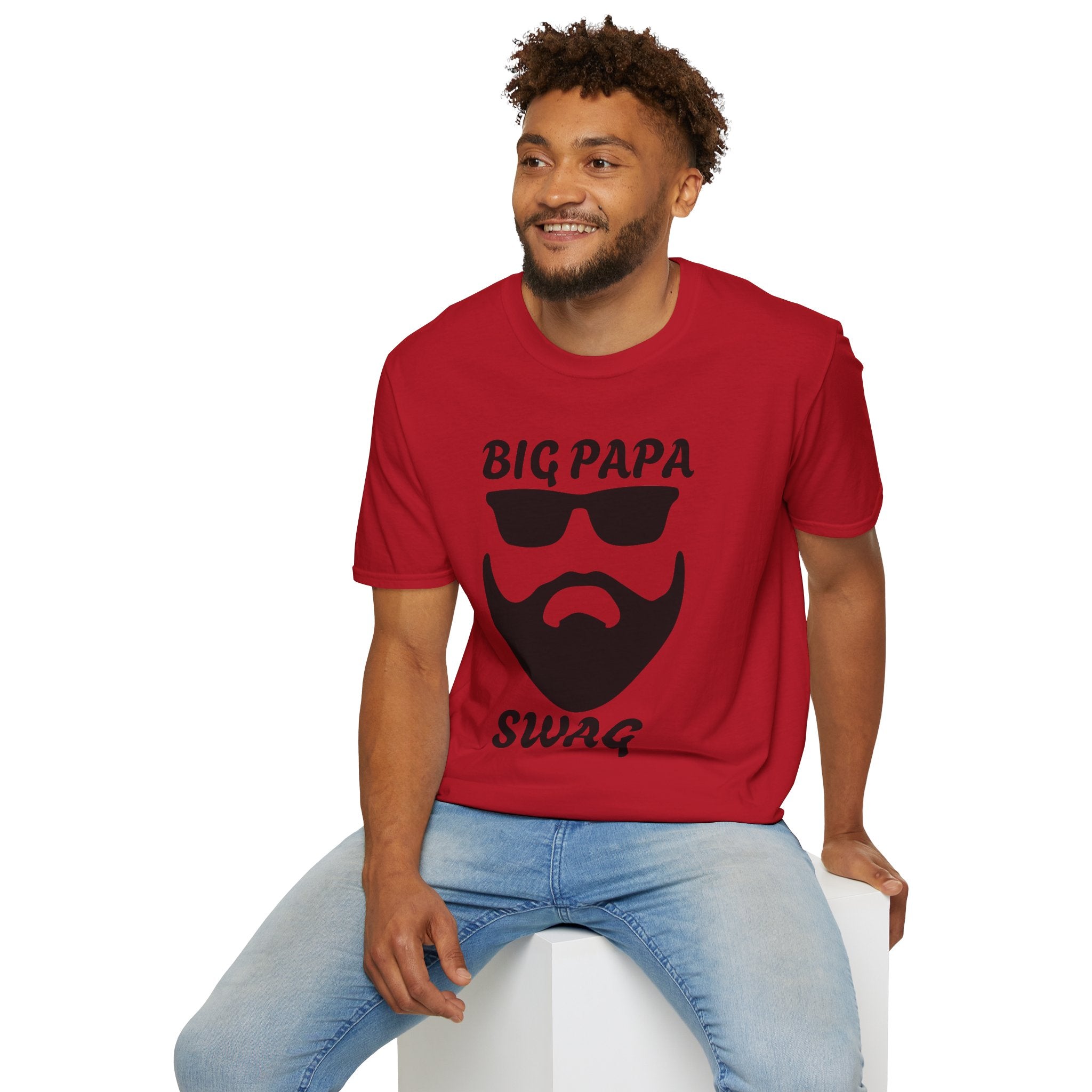 T-Shirt BIG PAPA SWAG - Unisex Softstyle Tee for Fathers Day and Family Celebrations