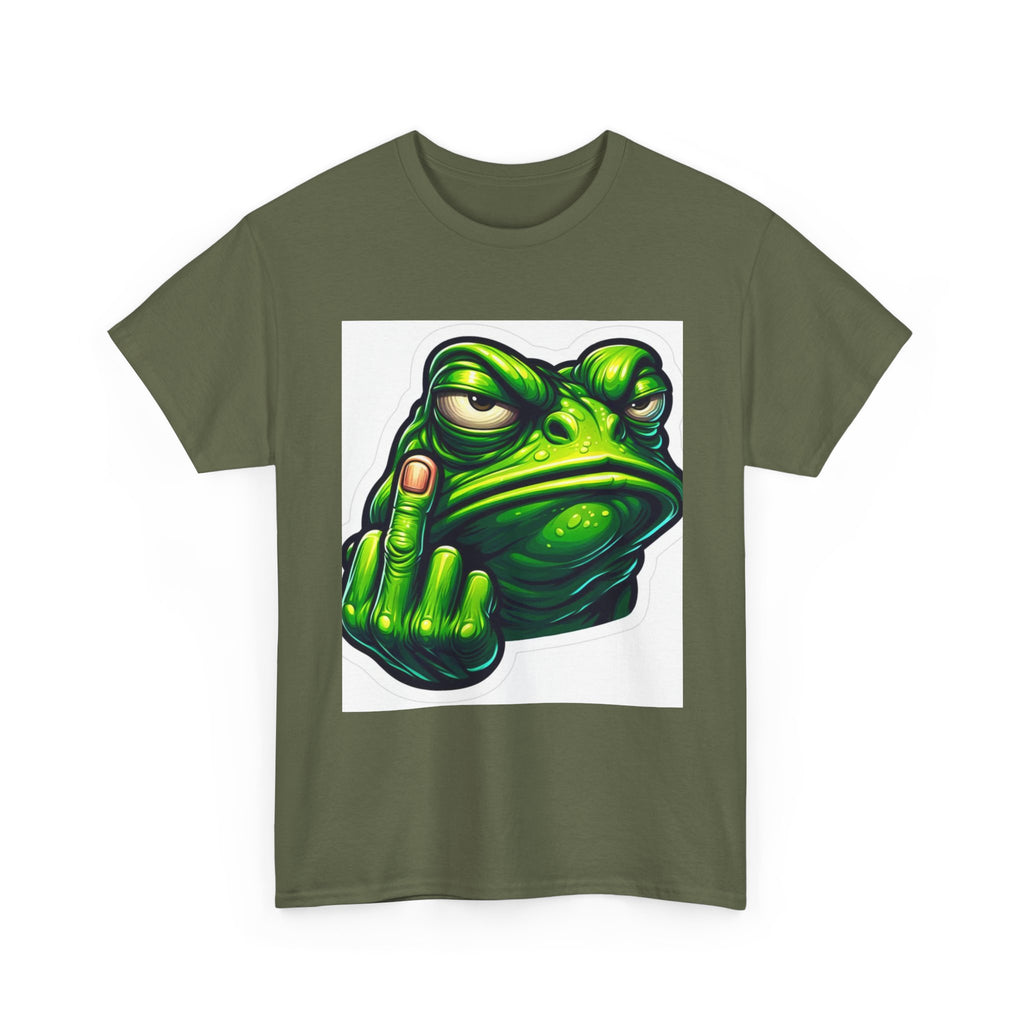 Sassy Frog Tee, Unisex Heavy Cotton Tee, Funny Gift for Friends, Casual Wear, Humor T-Shirt, Joke Apparel, Green Frog Design