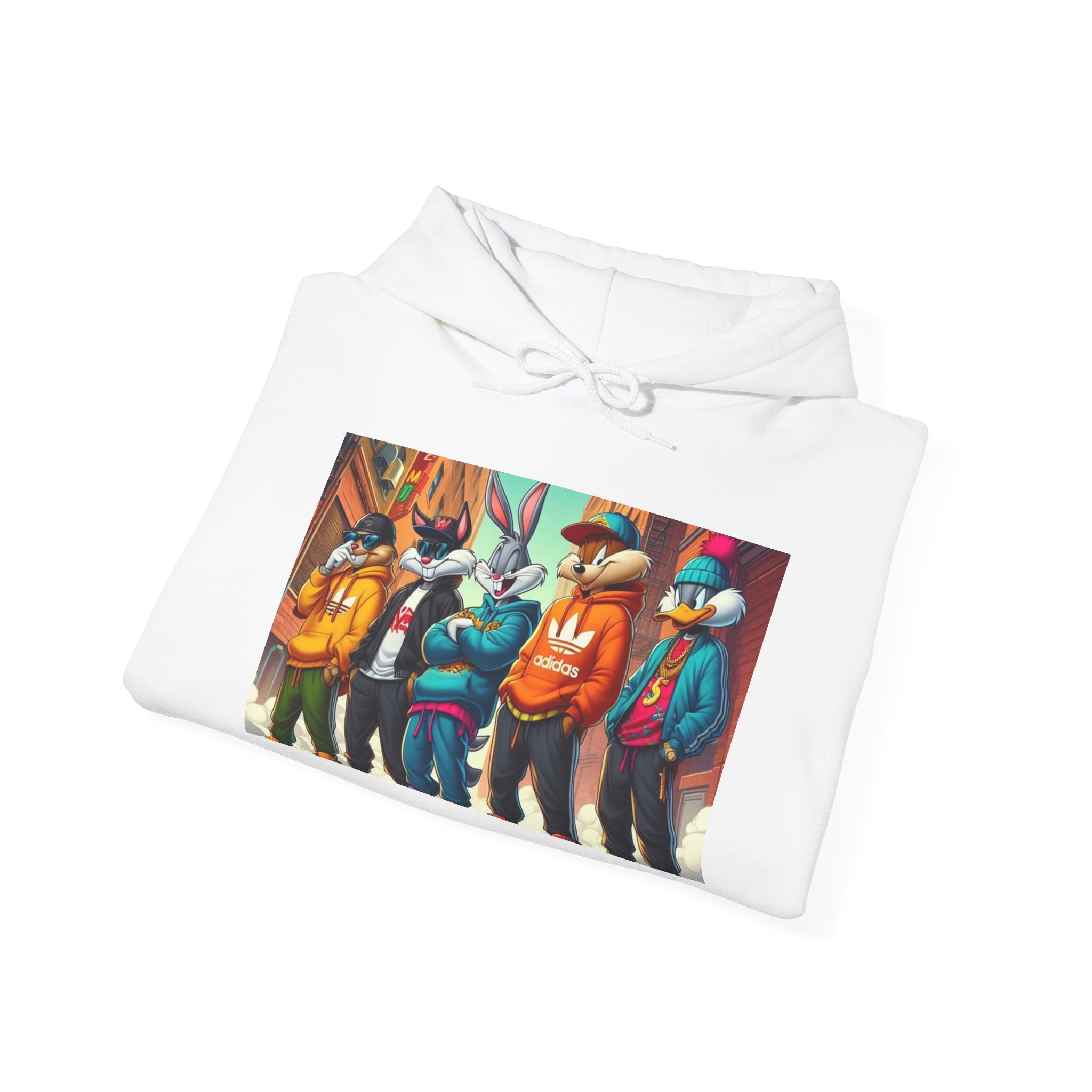 Streetwear Duck Squad Hoodie — Colorful Urban Cartoon Graphic