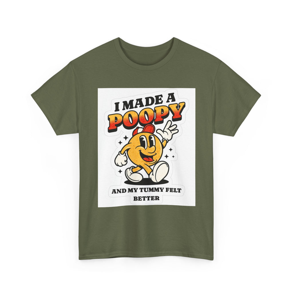 Funny Kids Unisex Cotton Tee - "I Made a Poopy" - Gift for Toddlers, Birthday, Humor, Parenting, Family Fun