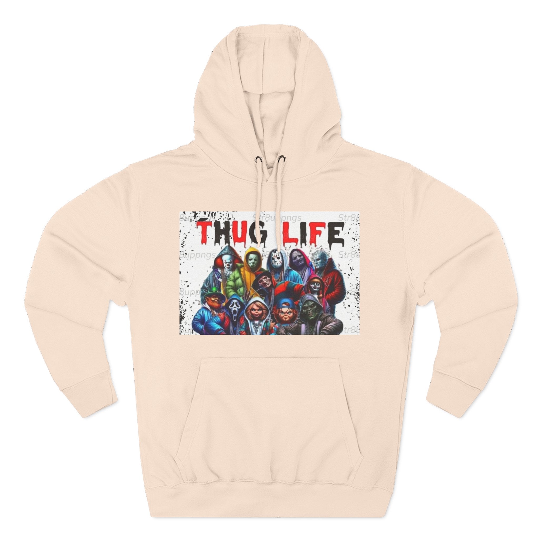 Thug Life Three-Panel Fleece Hoodie - Cool Graphic Sweatshirt for Casual Wear, Perfect for Gifts, Street Style, and Relaxed Vibes