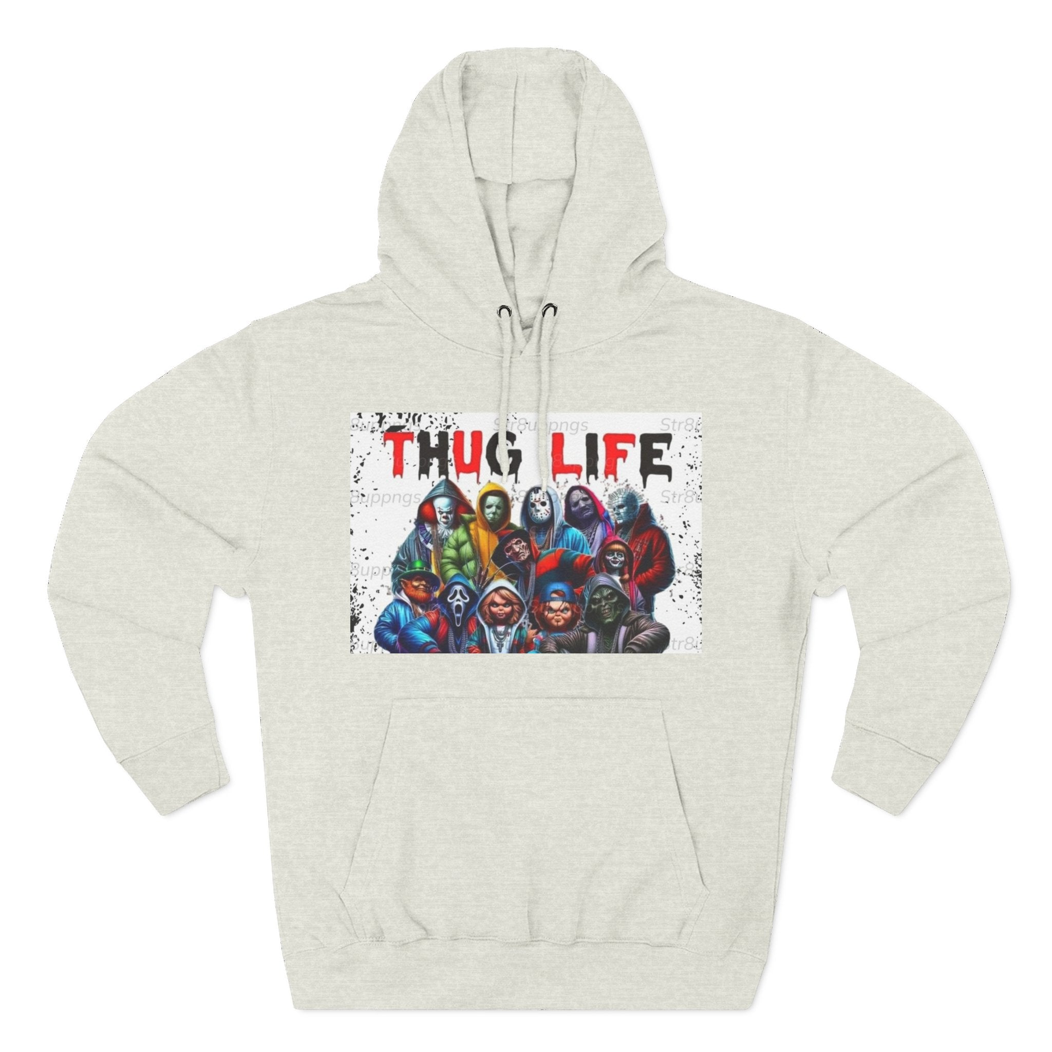 Thug Life Three-Panel Fleece Hoodie - Cool Graphic Sweatshirt for Casual Wear, Perfect for Gifts, Street Style, and Relaxed Vibes