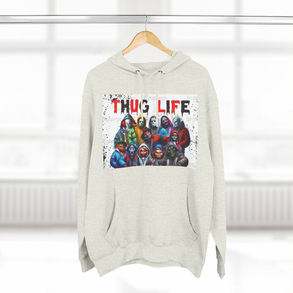 Thug Life Three-Panel Fleece Hoodie - Cool Graphic Sweatshirt for Casual Wear, Perfect for Gifts, Street Style, and Relaxed Vibes
