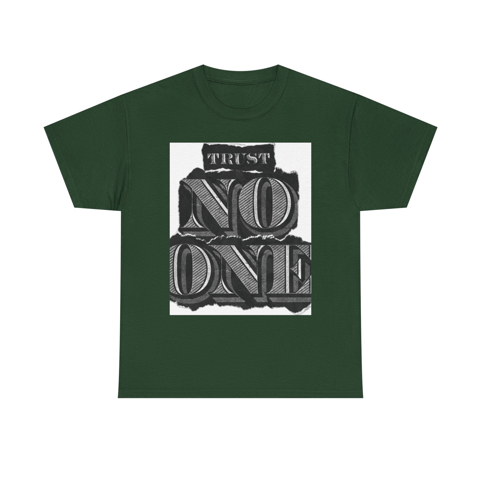 Unisex Heavy Cotton Tee - 'Trust No One' Graphic Tee, Casual Wear, Gift for Friends, Streetwear, Cool Summer Shirt