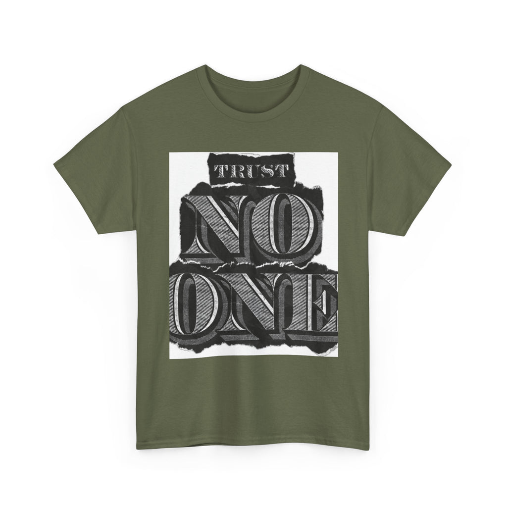 Unisex Heavy Cotton Tee - 'Trust No One' Graphic Tee, Casual Wear, Gift for Friends, Streetwear, Cool Summer Shirt