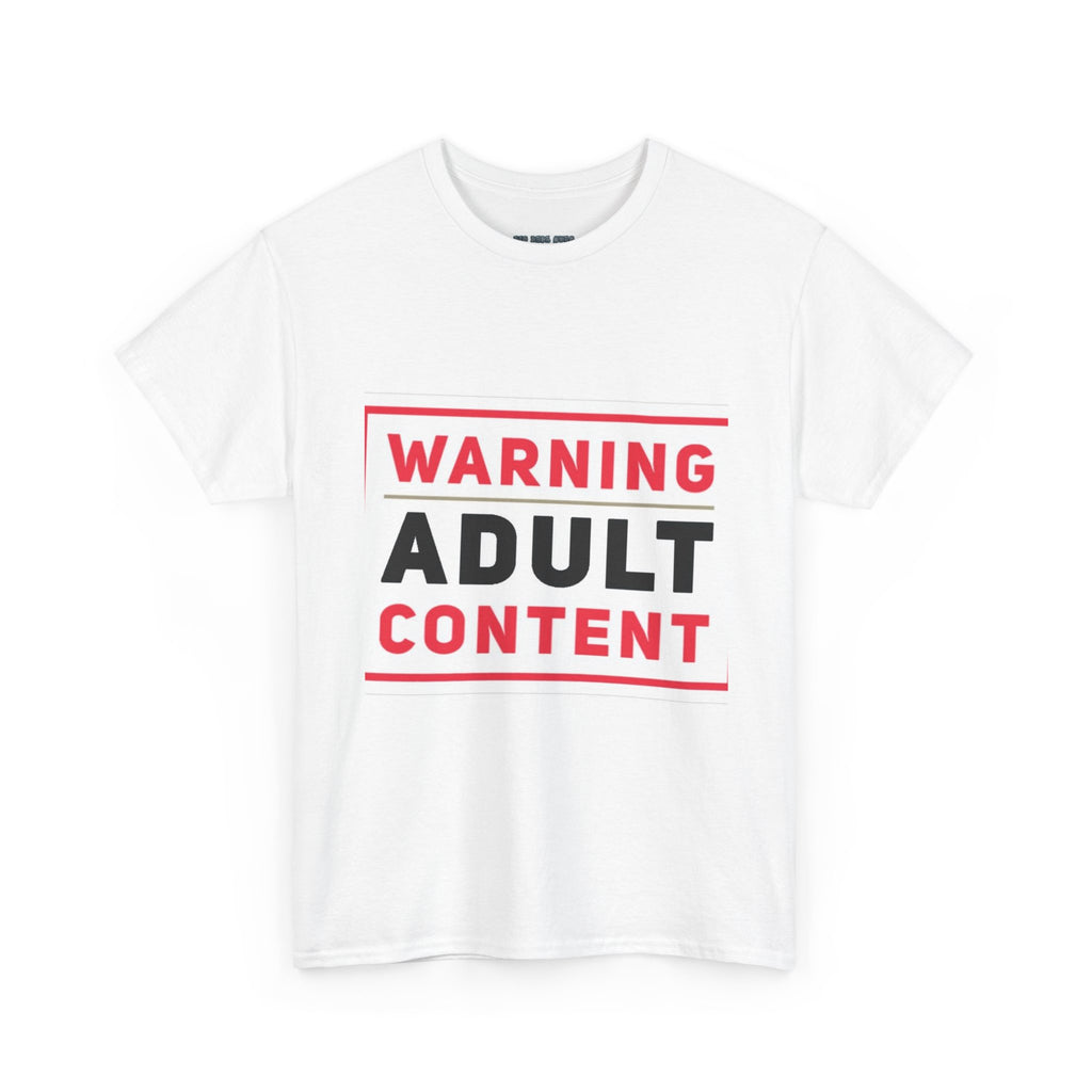Warning Adult Content Unisex Heavy Cotton Tee | Funny Graphic T-Shirt, Casual Wear, Gift for Adults, Party Shirt, Humor Apparel