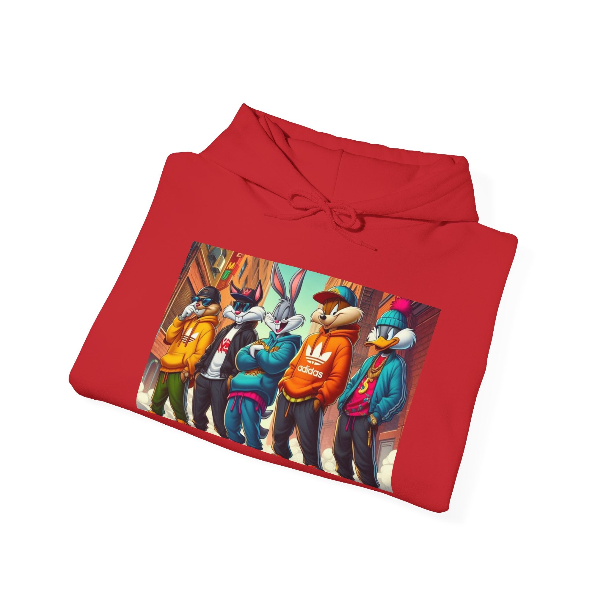Streetwear Duck Squad Hoodie — Colorful Urban Cartoon Graphic