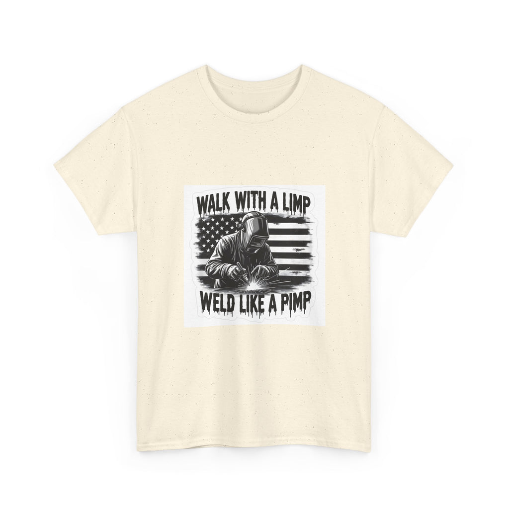 Weld Like a Pimp Unisex Heavy Cotton Tee, Casual Tee, Welding Gift Shirt, Funny Welding T-Shirt, Unique Graphic Tee, Gift for Welders