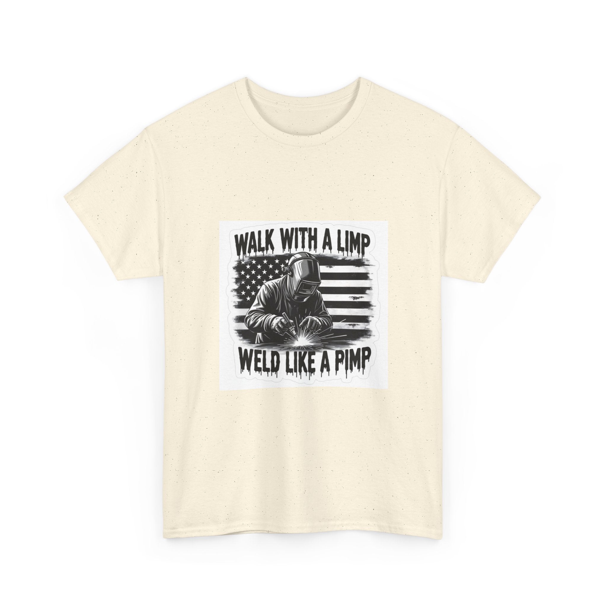 Weld Like a Pimp Unisex Heavy Cotton Tee, Casual Tee, Welding Gift Shirt, Funny Welding T-Shirt, Unique Graphic Tee, Gift for Welders