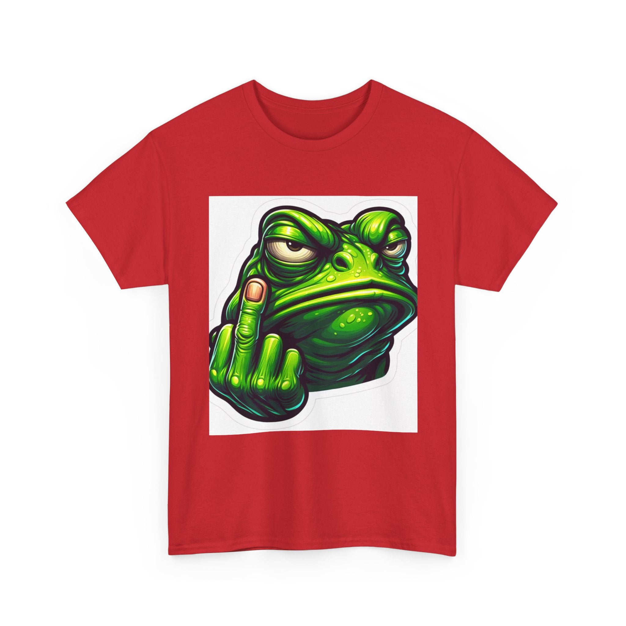 Sassy Frog Tee, Unisex Heavy Cotton Tee, Funny Gift for Friends, Casual Wear, Humor T-Shirt, Joke Apparel, Green Frog Design