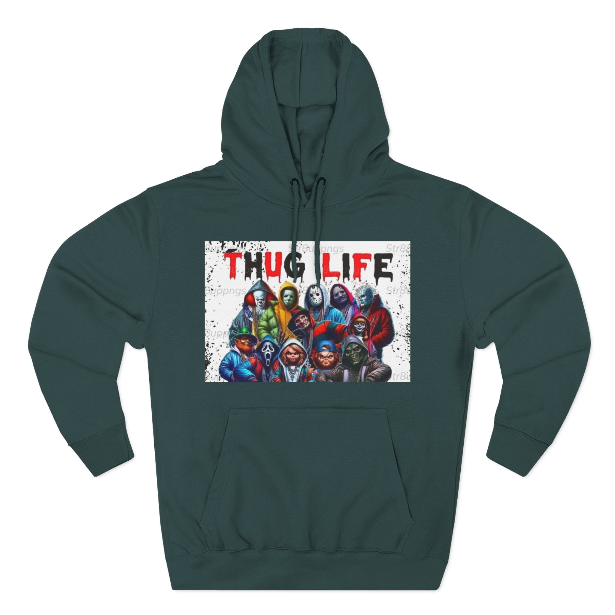 Thug Life Three-Panel Fleece Hoodie - Cool Graphic Sweatshirt for Casual Wear, Perfect for Gifts, Street Style, and Relaxed Vibes