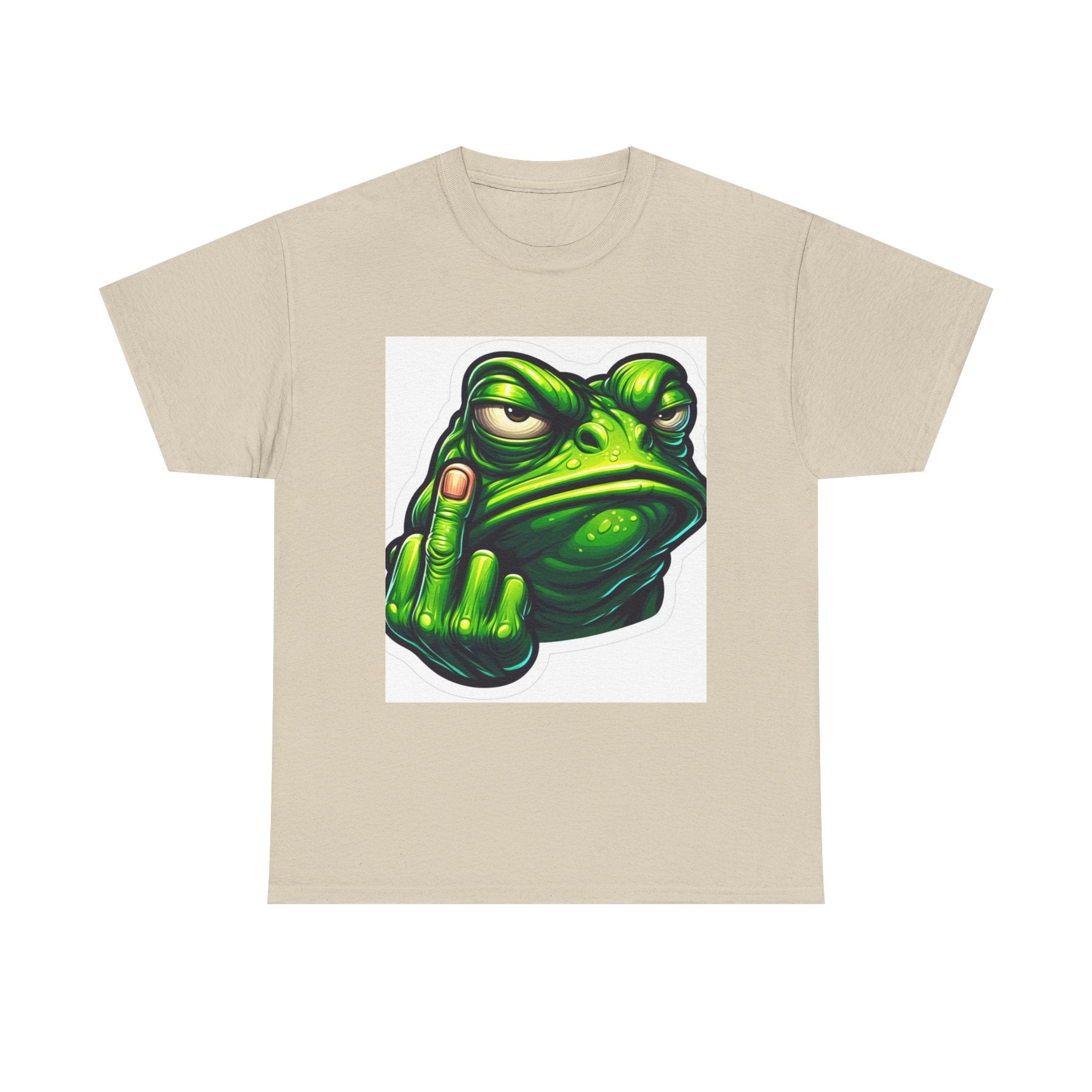 Sassy Frog Tee, Unisex Heavy Cotton Tee, Funny Gift for Friends, Casual Wear, Humor T-Shirt, Joke Apparel, Green Frog Design