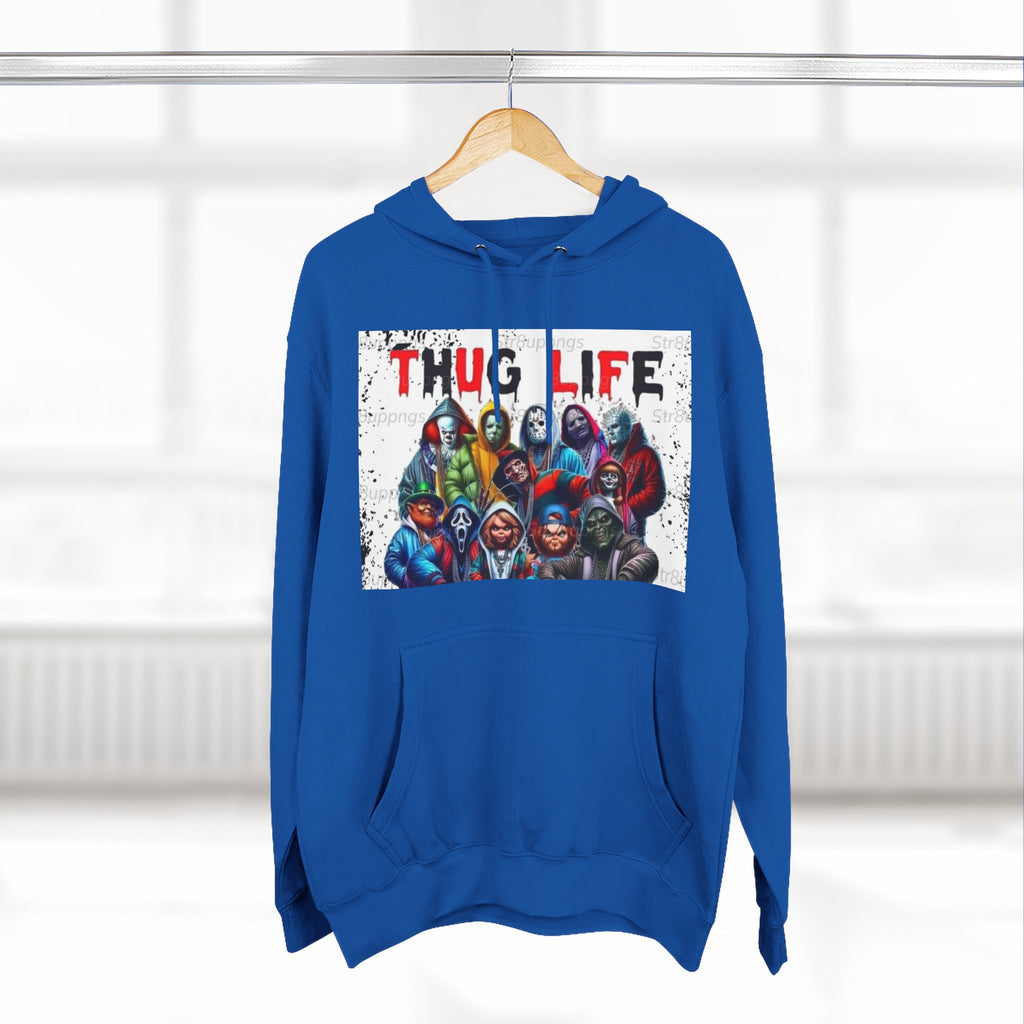 Thug Life Three-Panel Fleece Hoodie - Cool Graphic Sweatshirt for Casual Wear, Perfect for Gifts, Street Style, and Relaxed Vibes