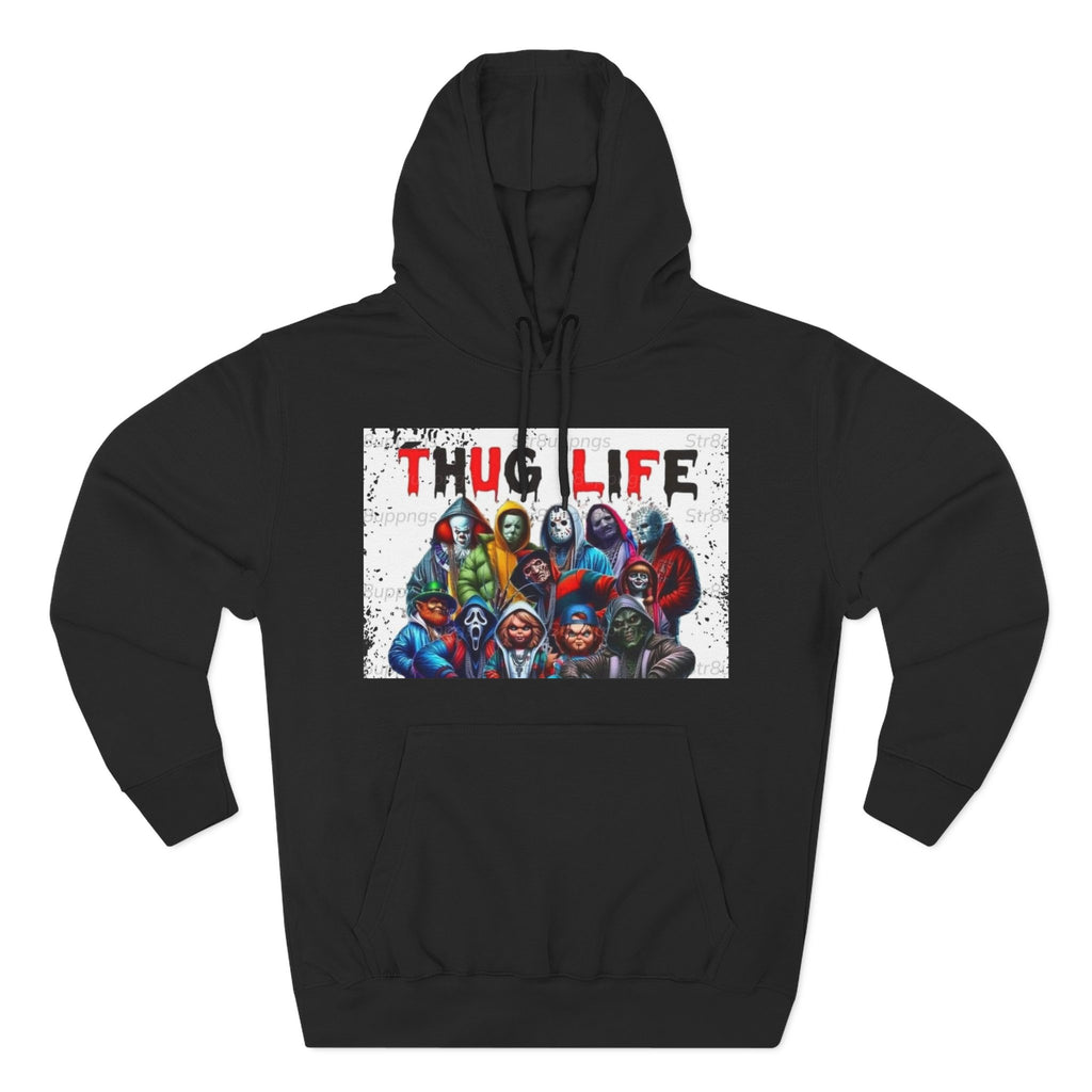 Thug Life Three-Panel Fleece Hoodie - Cool Graphic Sweatshirt for Casual Wear, Perfect for Gifts, Street Style, and Relaxed Vibes