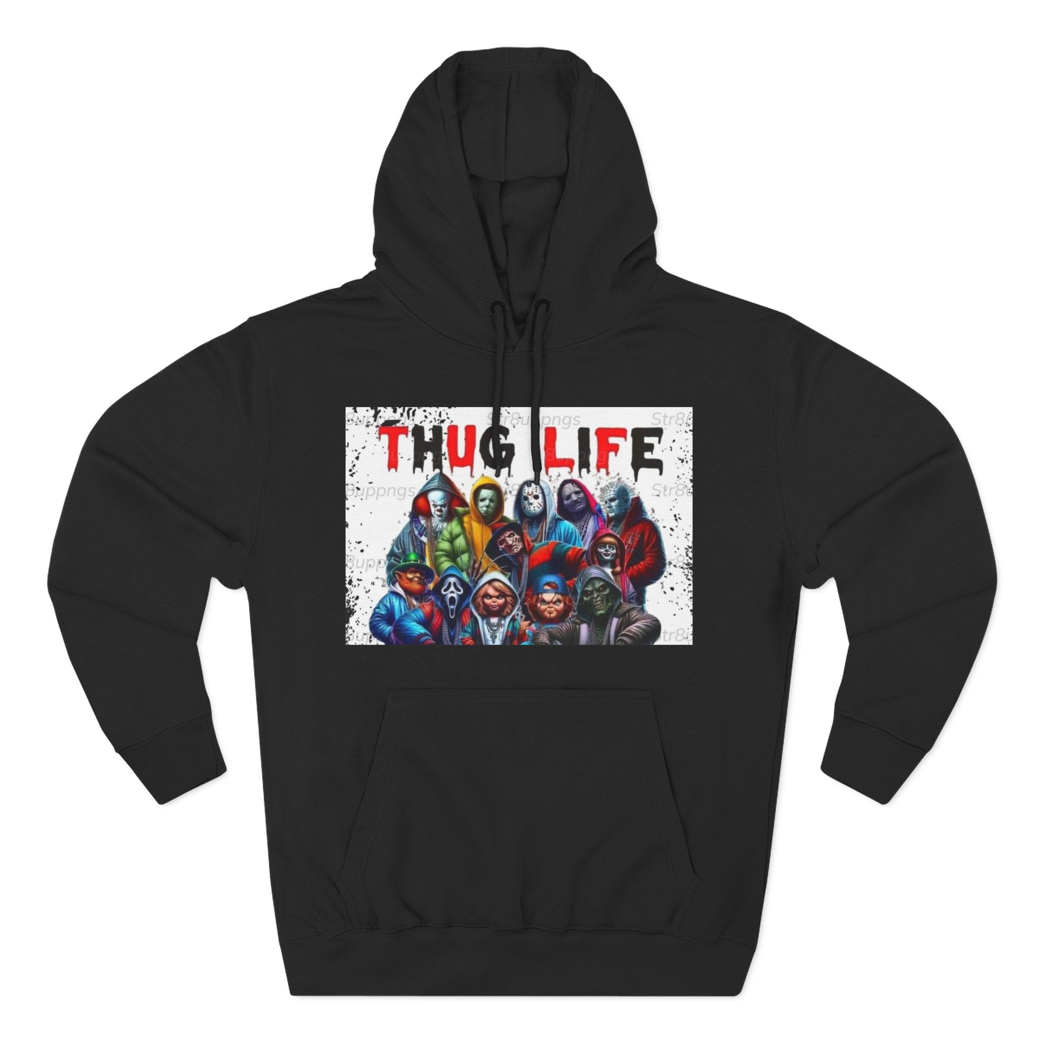 Thug Life Three-Panel Fleece Hoodie - Cool Graphic Sweatshirt for Casual Wear, Perfect for Gifts, Street Style, and Relaxed Vibes