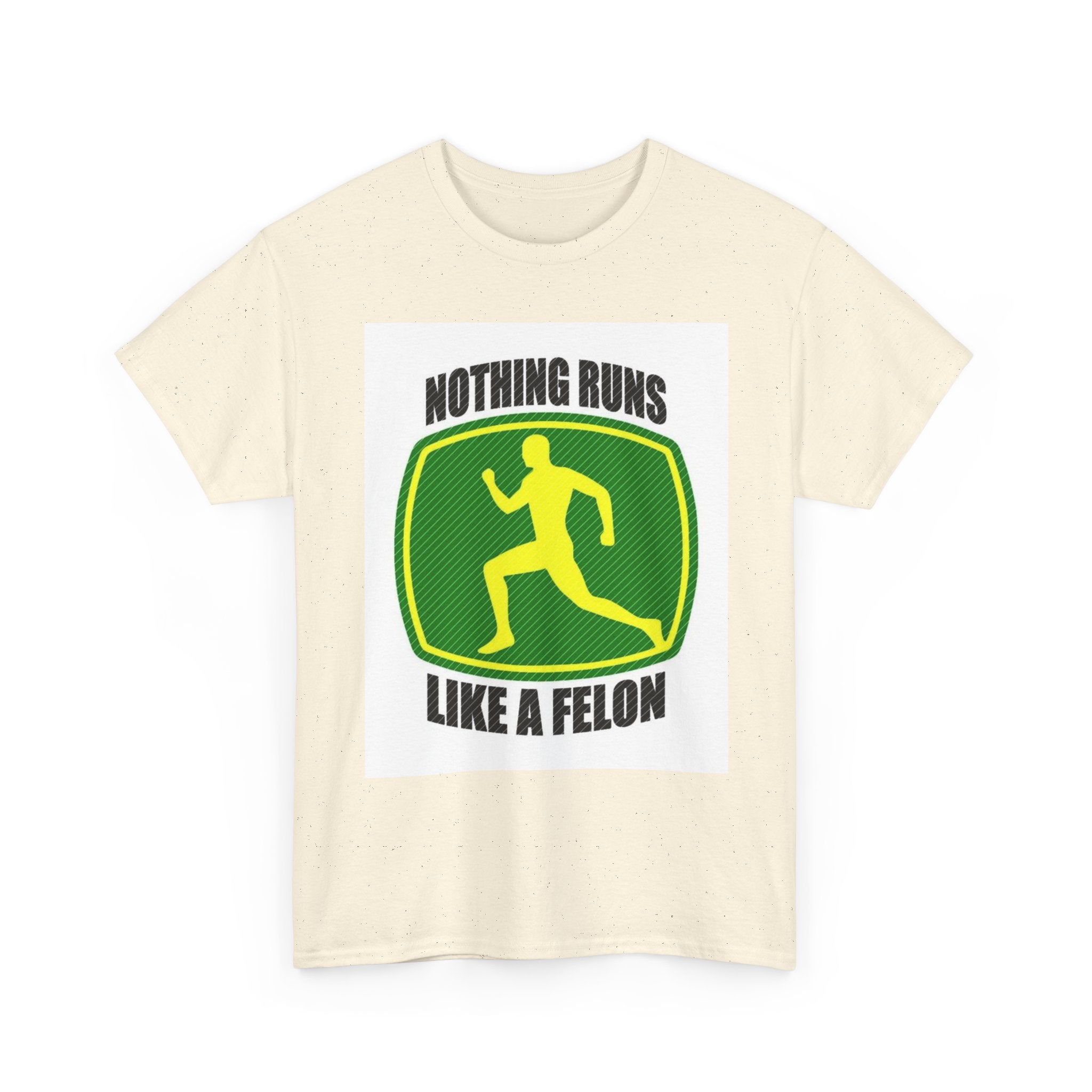 Funny Unisex Heavy Cotton Tee - Nothing Runs Like a Felon, Gift for Runners, Humor Shirt for Exercise Lovers, Perfect for Birthdays, [...]
