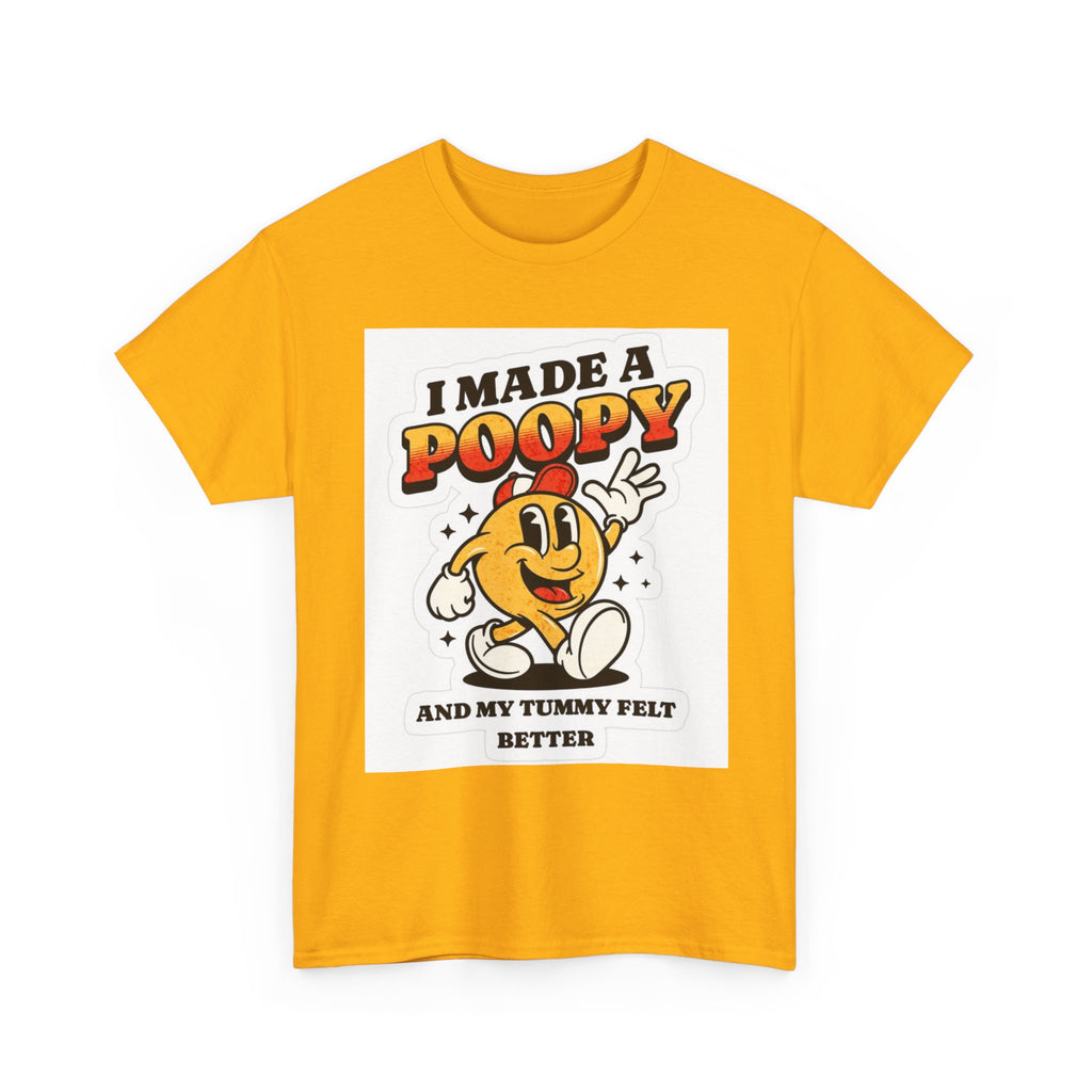 Funny Kids Unisex Cotton Tee - "I Made a Poopy" - Gift for Toddlers, Birthday, Humor, Parenting, Family Fun