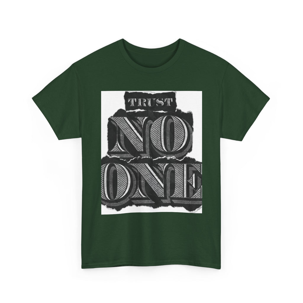 Unisex Heavy Cotton Tee - 'Trust No One' Graphic Tee, Casual Wear, Gift for Friends, Streetwear, Cool Summer Shirt