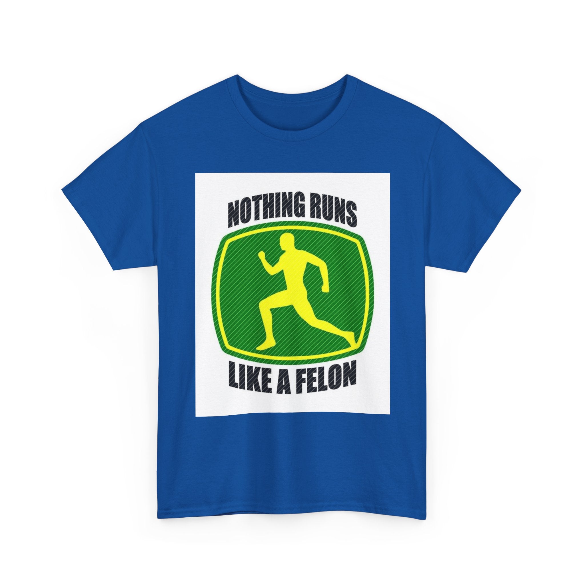 Funny Unisex Heavy Cotton Tee - Nothing Runs Like a Felon, Gift for Runners, Humor Shirt for Exercise Lovers, Perfect for Birthdays, [...]