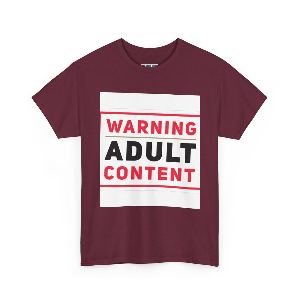 Warning Adult Content Unisex Heavy Cotton Tee | Funny Graphic T-Shirt, Casual Wear, Gift for Adults, Party Shirt, Humor Apparel