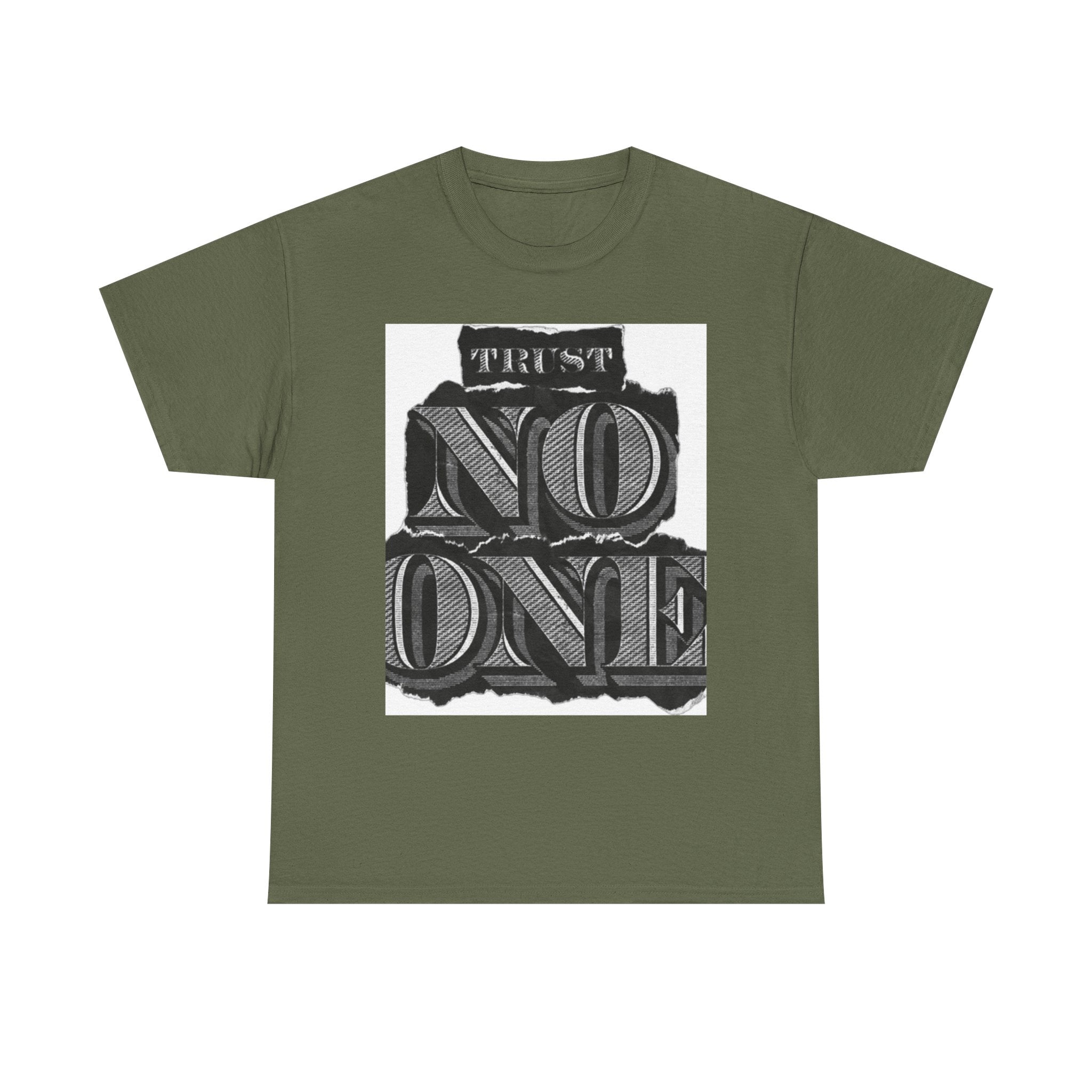 Unisex Heavy Cotton Tee - 'Trust No One' Graphic Tee, Casual Wear, Gift for Friends, Streetwear, Cool Summer Shirt
