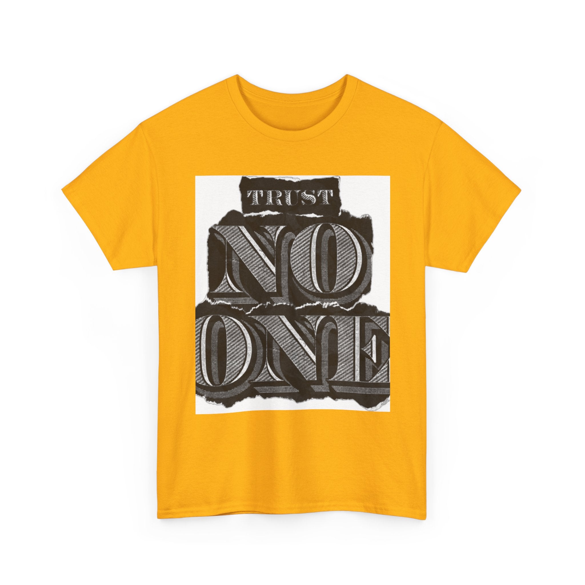 Unisex Heavy Cotton Tee - 'Trust No One' Graphic Tee, Casual Wear, Gift for Friends, Streetwear, Cool Summer Shirt