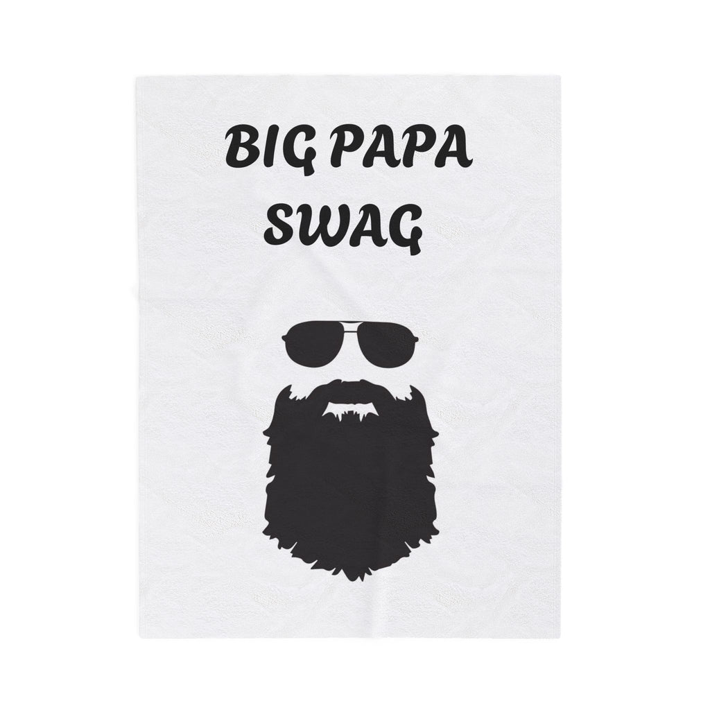 Big Papa Swag Velveteen Plush Blanket | Cozy Gift for Dads, Unique Home Decor, Father's Day, Birthday, Warm Throw