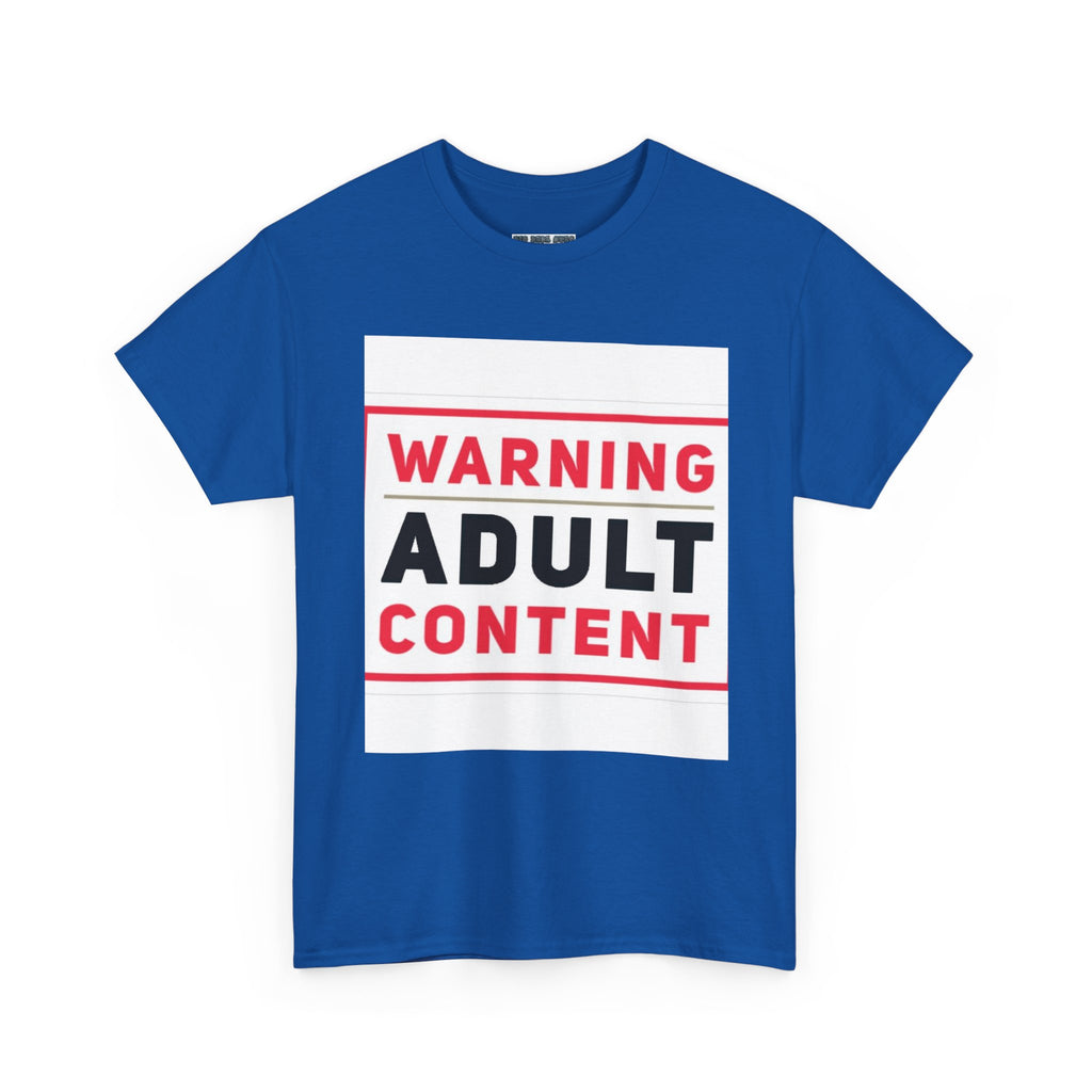 Warning Adult Content Unisex Heavy Cotton Tee | Funny Graphic T-Shirt, Casual Wear, Gift for Adults, Party Shirt, Humor Apparel