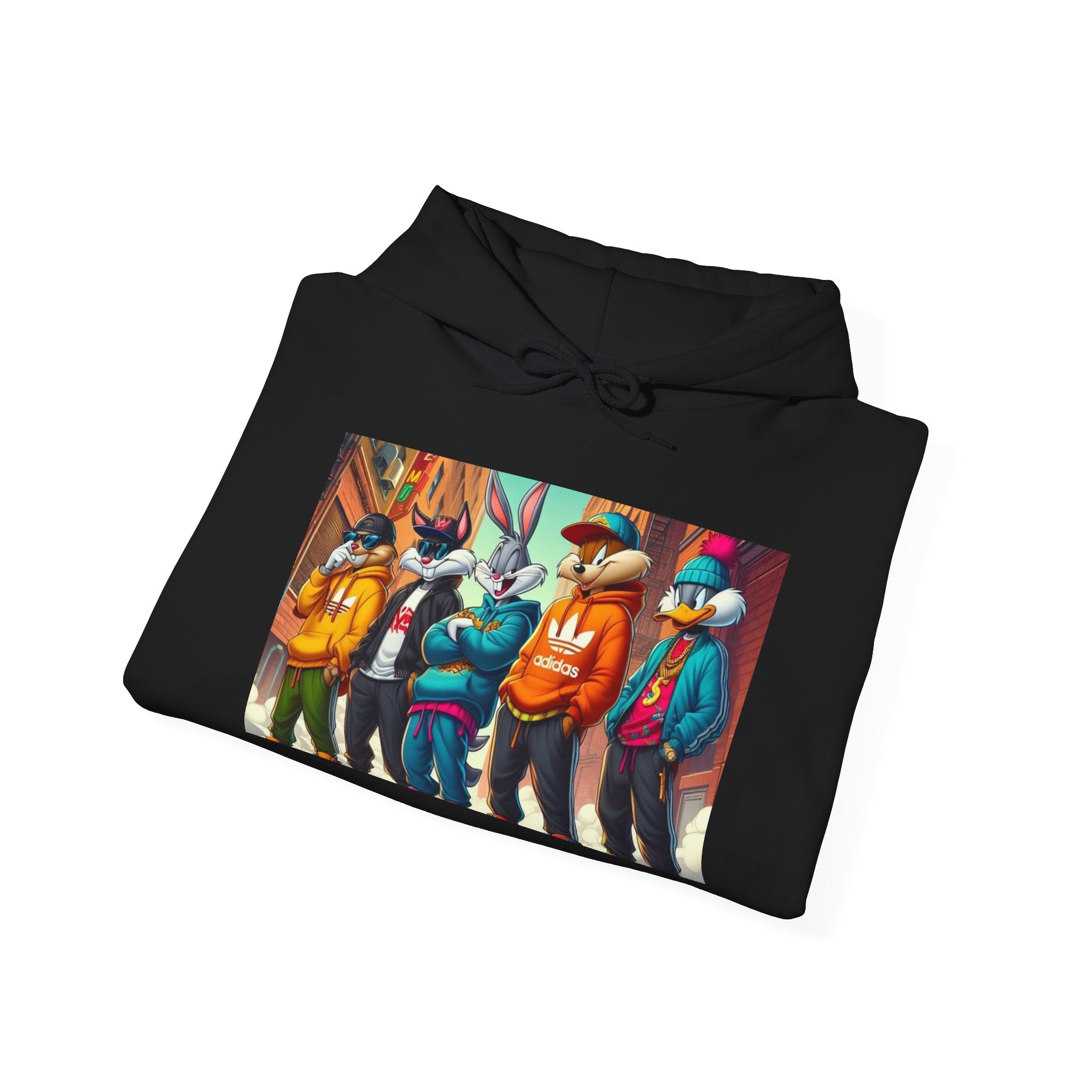 Streetwear Duck Squad Hoodie — Colorful Urban Cartoon Graphic
