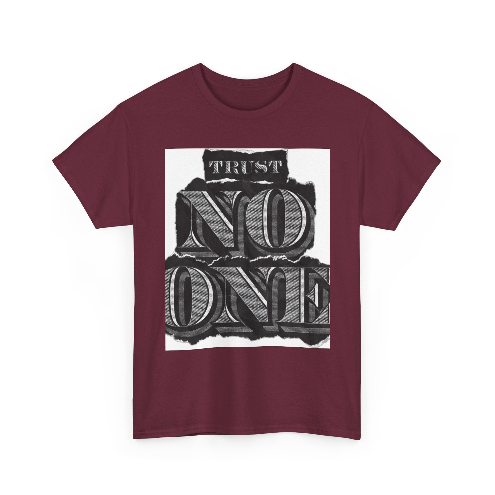 Unisex Heavy Cotton Tee - 'Trust No One' Graphic Tee, Casual Wear, Gift for Friends, Streetwear, Cool Summer Shirt