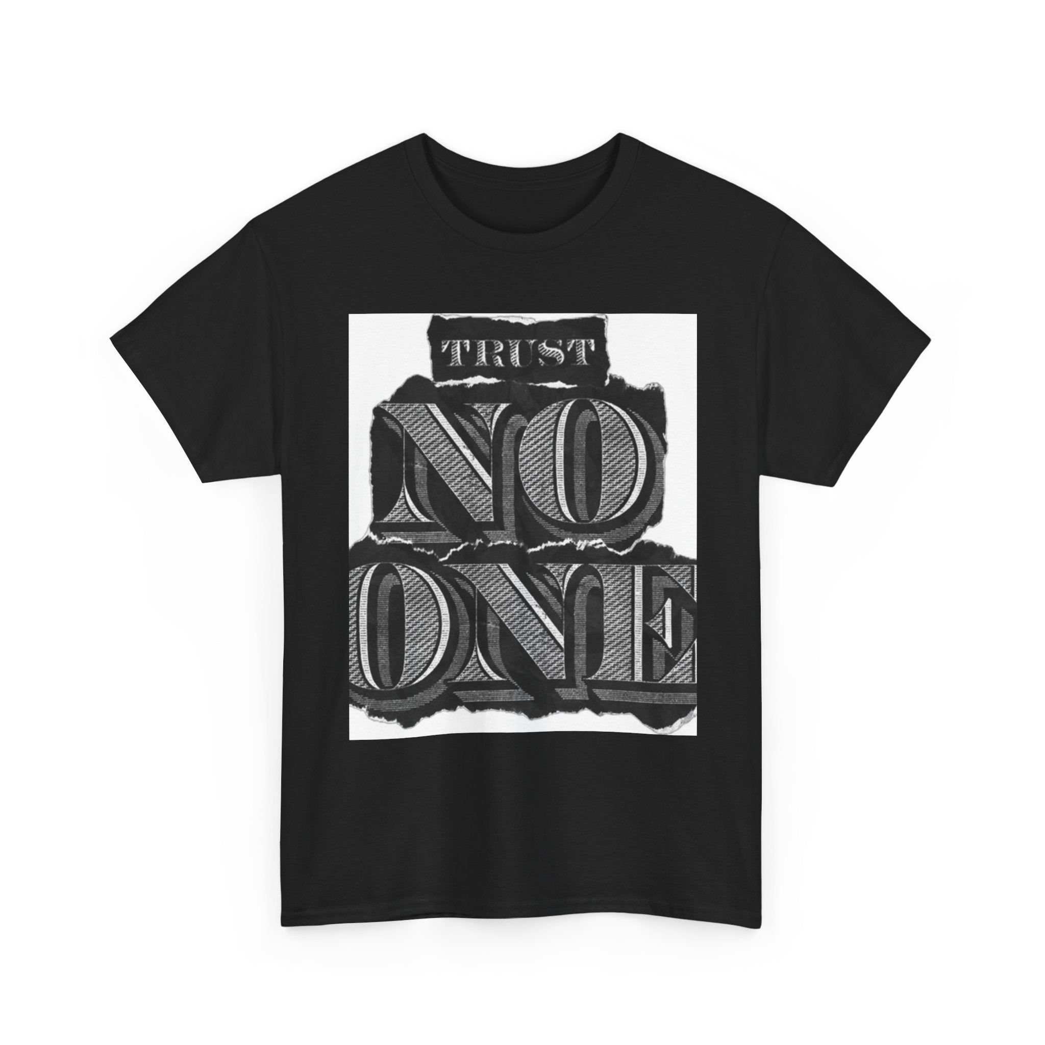 Unisex Heavy Cotton Tee - 'Trust No One' Graphic Tee, Casual Wear, Gift for Friends, Streetwear, Cool Summer Shirt