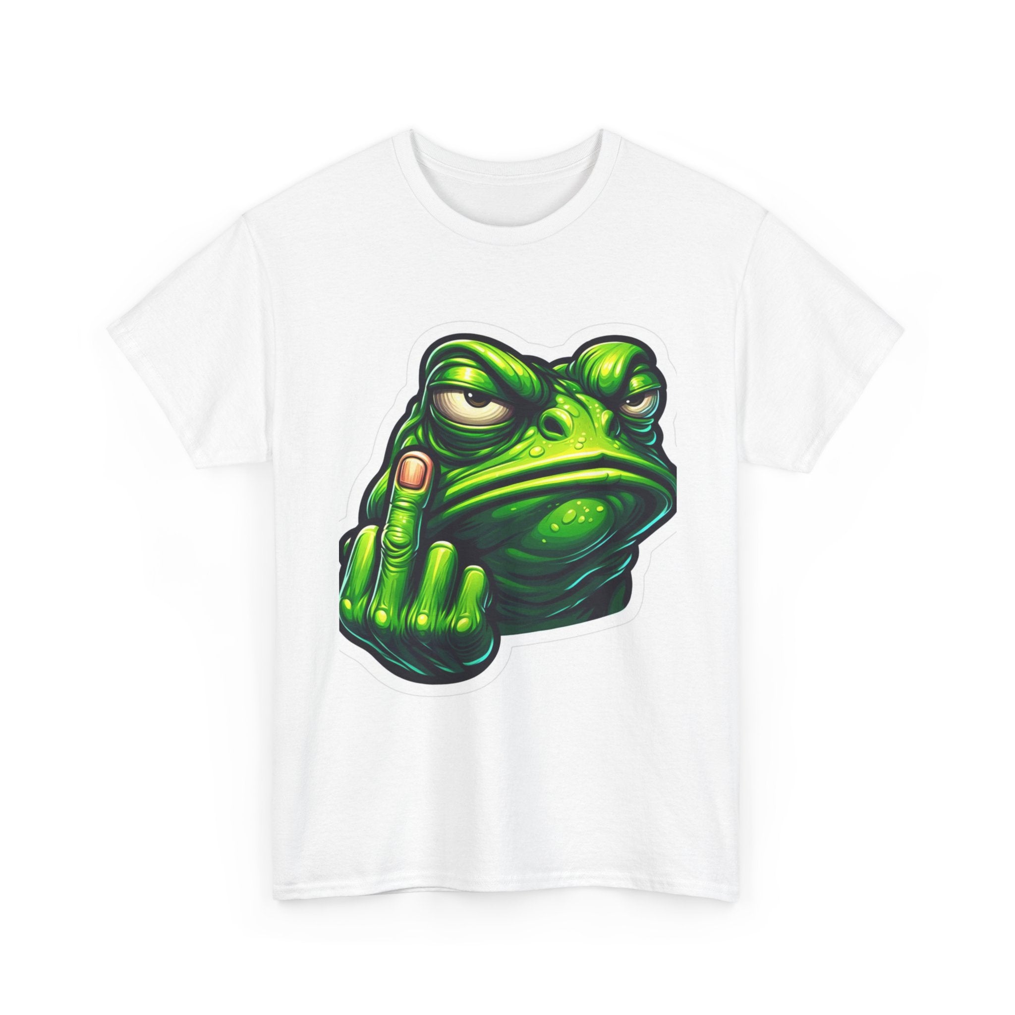 Sassy Frog Tee, Unisex Heavy Cotton Tee, Funny Gift for Friends, Casual Wear, Humor T-Shirt, Joke Apparel, Green Frog Design