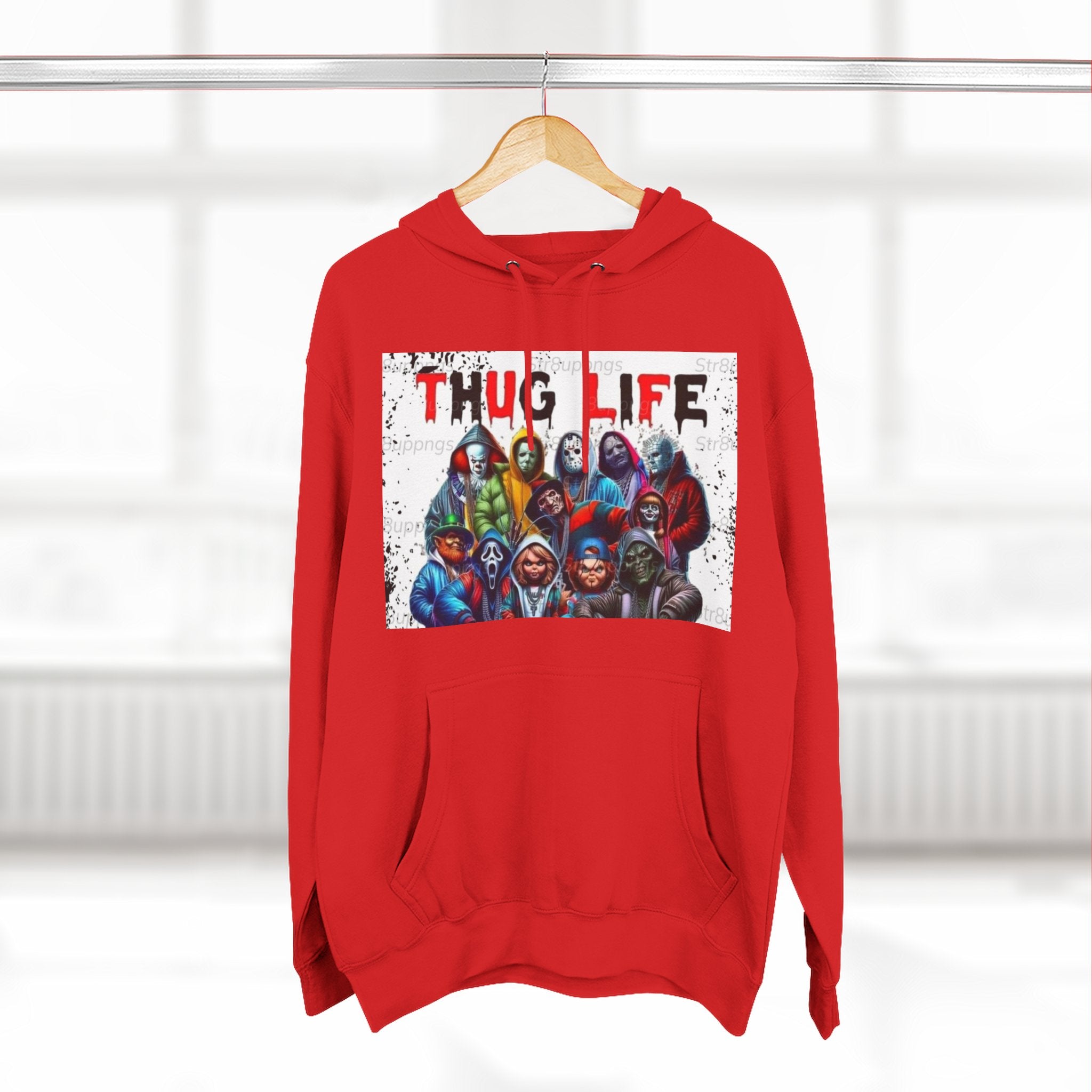 Thug Life Three-Panel Fleece Hoodie - Cool Graphic Sweatshirt for Casual Wear, Perfect for Gifts, Street Style, and Relaxed Vibes