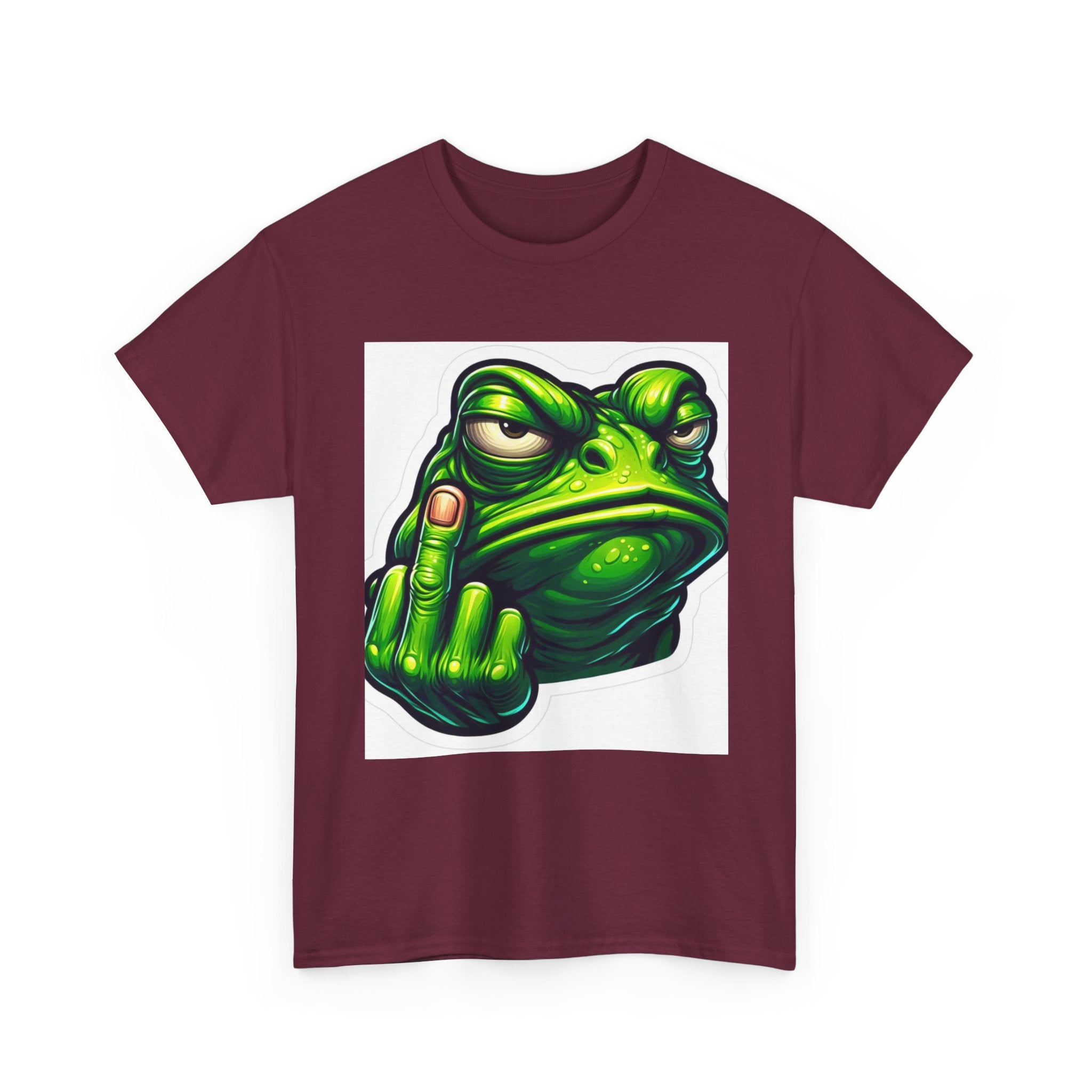 Sassy Frog Tee, Unisex Heavy Cotton Tee, Funny Gift for Friends, Casual Wear, Humor T-Shirt, Joke Apparel, Green Frog Design
