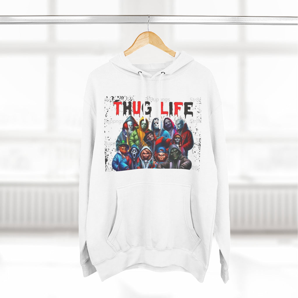 Thug Life Three-Panel Fleece Hoodie - Cool Graphic Sweatshirt for Casual Wear, Perfect for Gifts, Street Style, and Relaxed Vibes