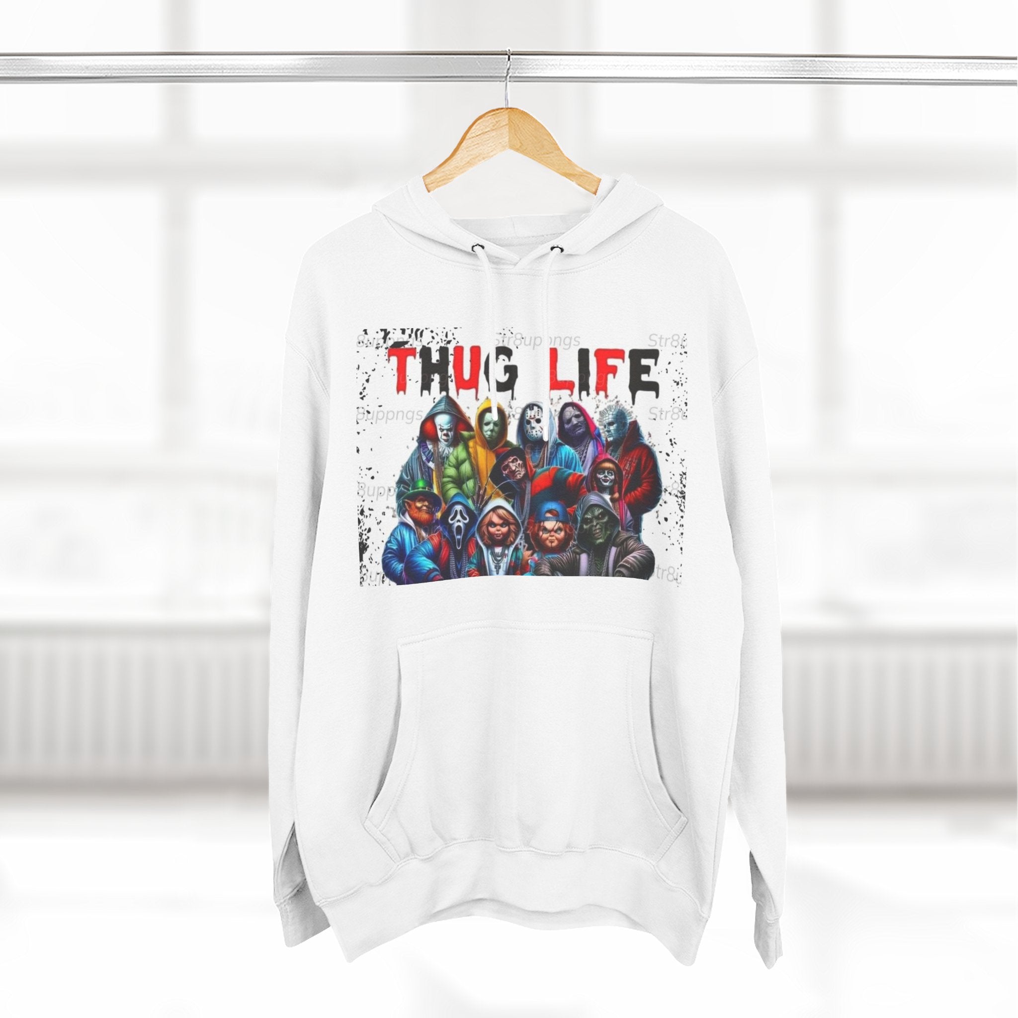 Thug Life Three-Panel Fleece Hoodie - Cool Graphic Sweatshirt for Casual Wear, Perfect for Gifts, Street Style, and Relaxed Vibes