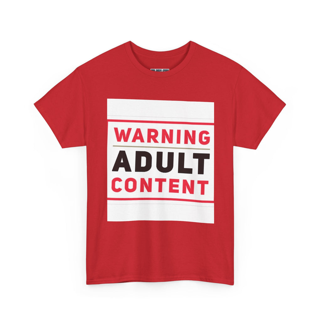 Warning Adult Content Unisex Heavy Cotton Tee | Funny Graphic T-Shirt, Casual Wear, Gift for Adults, Party Shirt, Humor Apparel